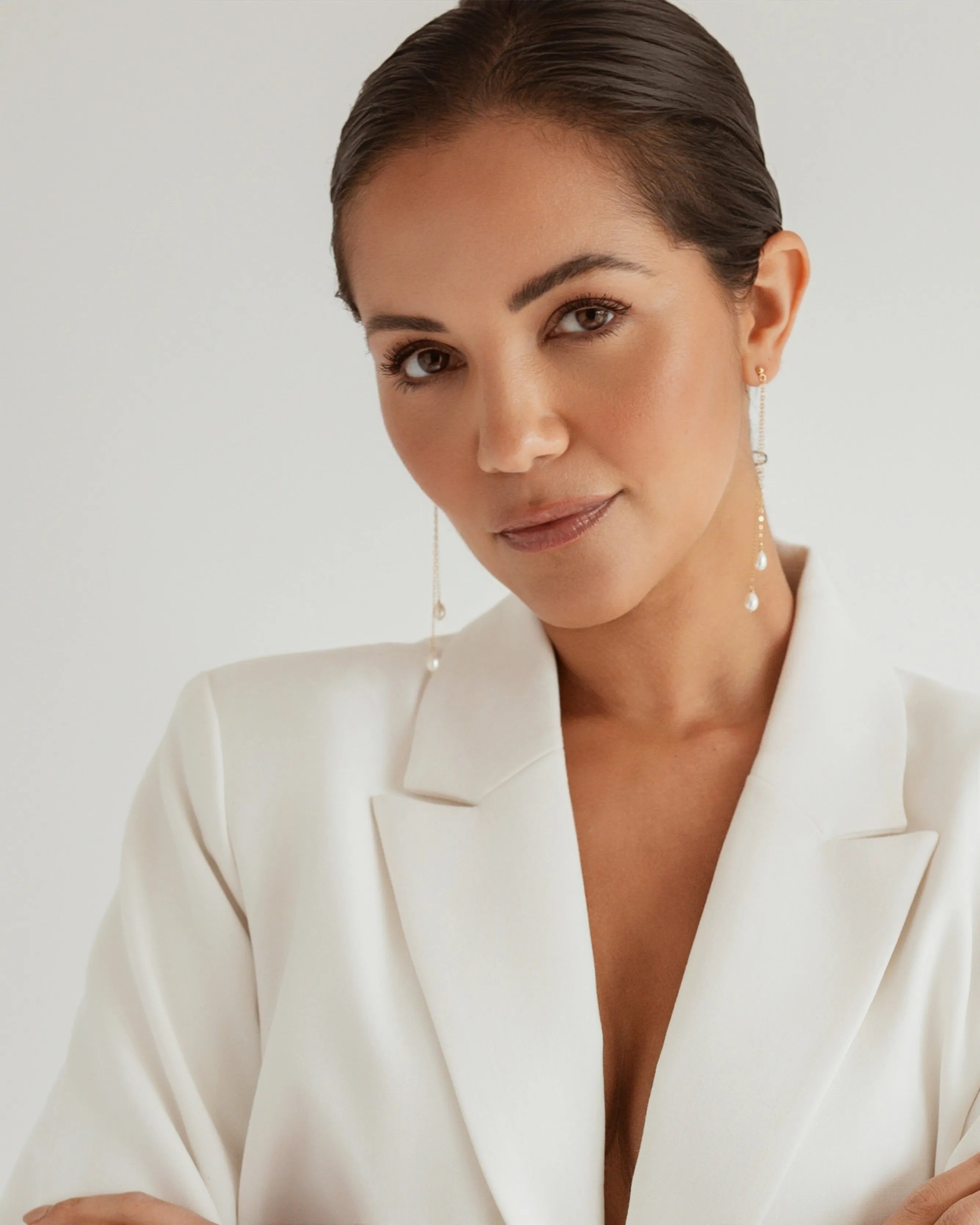 Lucia Rice Pearl 14k Gold Layered Drop Earrings