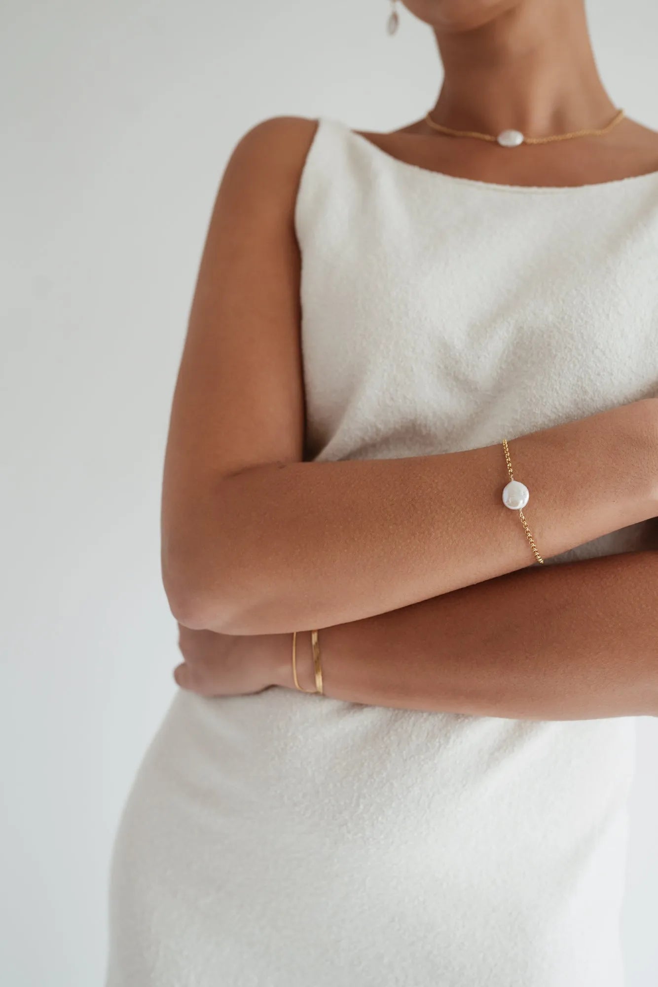 Layla Baroque Pearl Chain 14k Gold Necklace