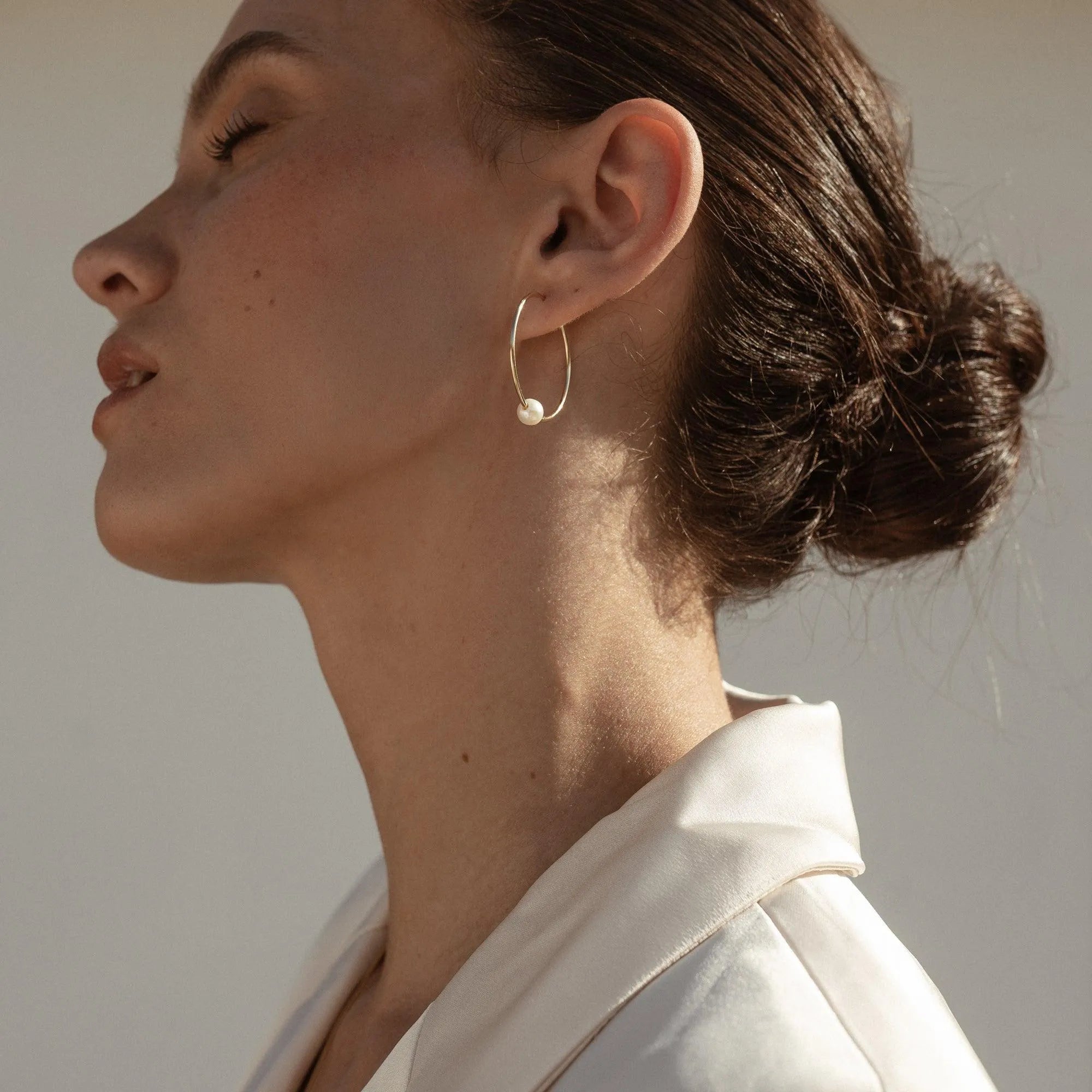 Miranda Baroque Pearl 14k Gold Hoops - ELLA PALM
