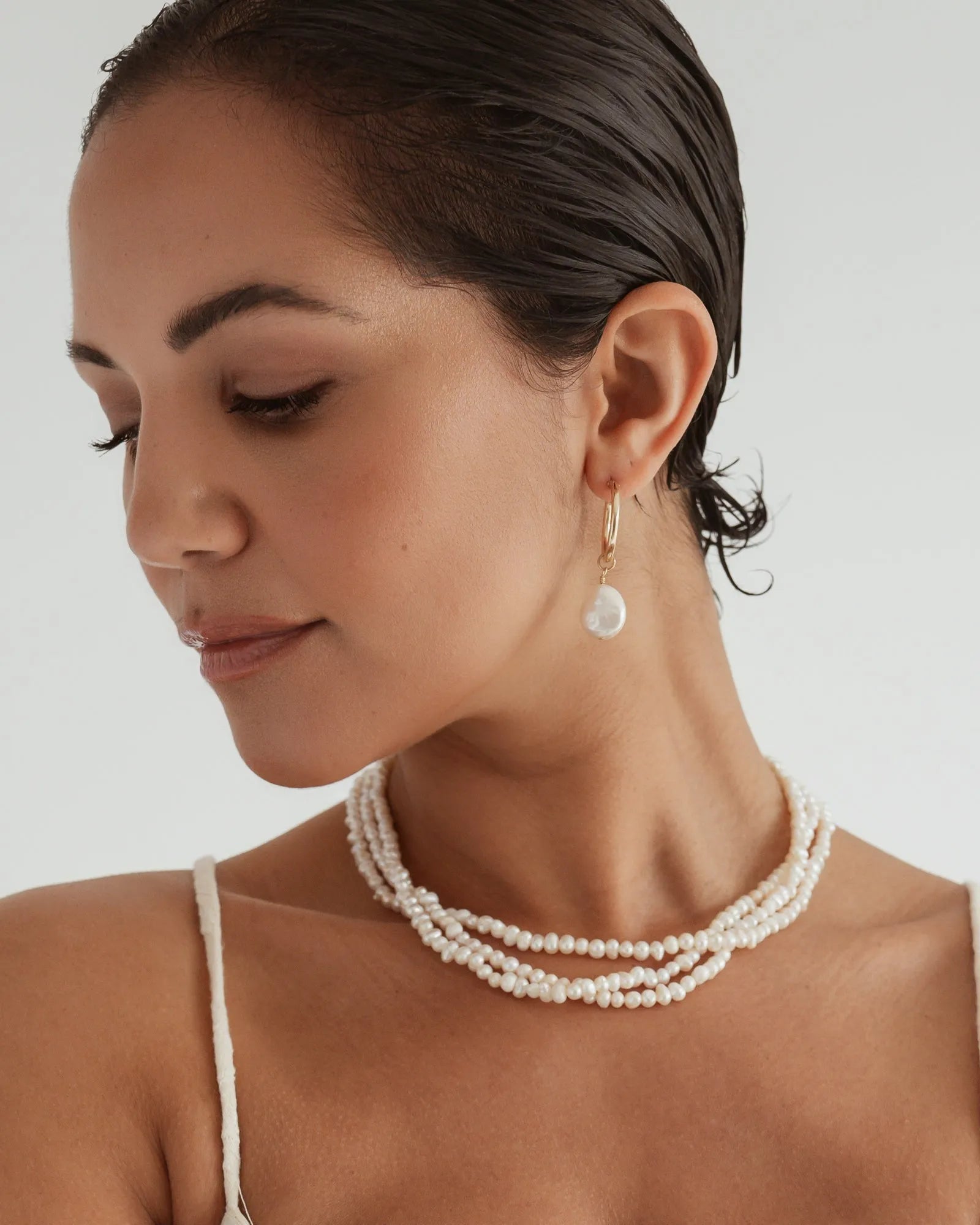 Gia Pearl 14k Gold Layered Necklace