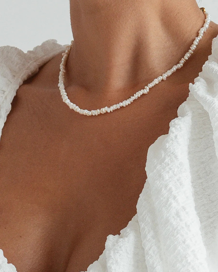 Leona Keshi Pearl 14k Gold Necklace
