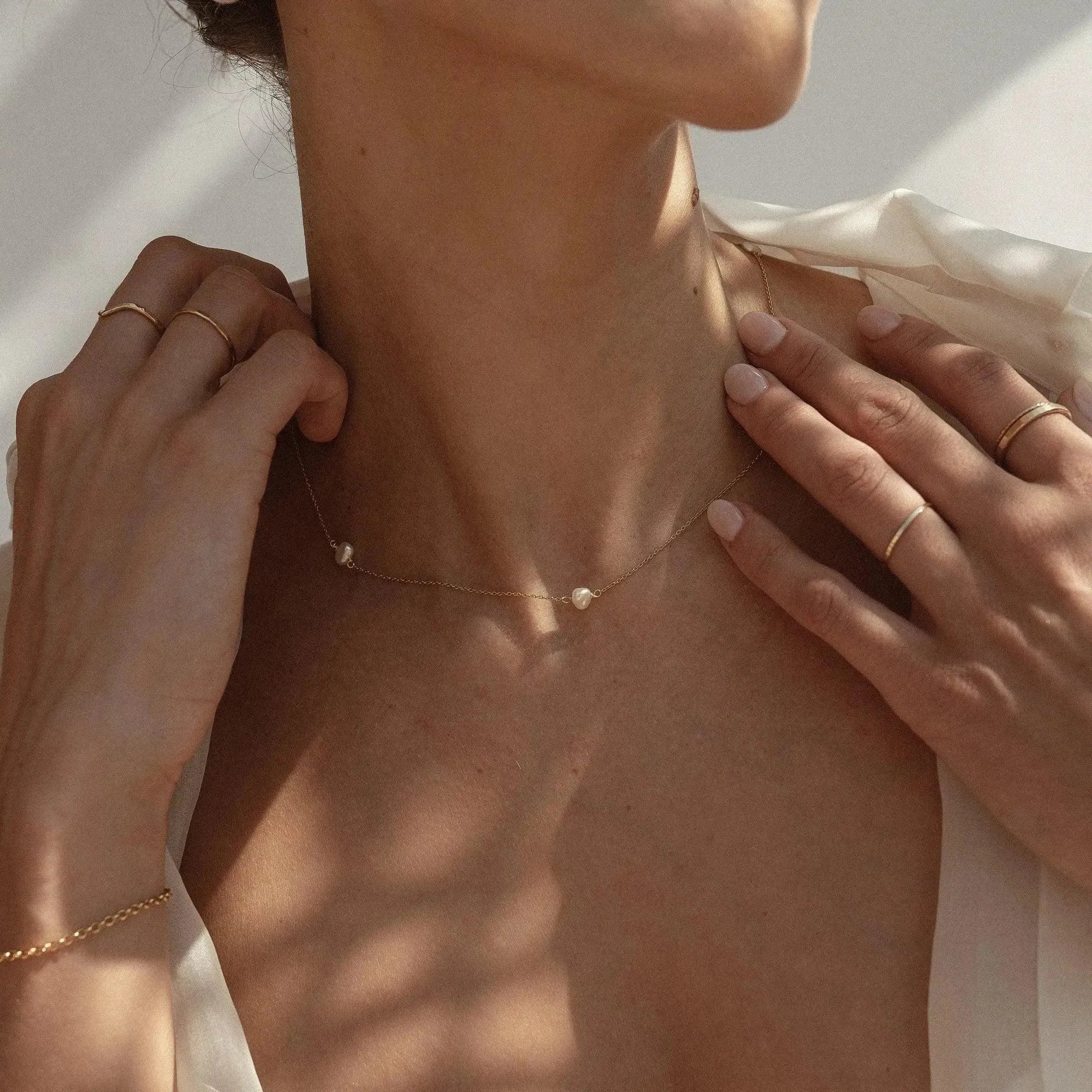 Cassis Keshi Pearl Gold Necklace - ELLA PALM