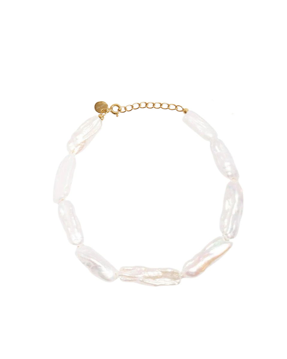 Eloise Biwa Pearl Beaded 14k Gold Bracelet