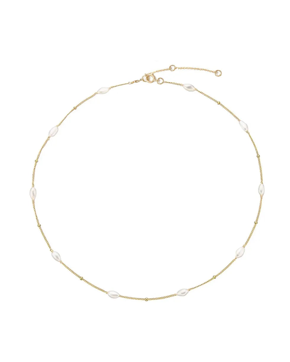 Lucia Rice Pearl 14k Gold Fine Necklace
