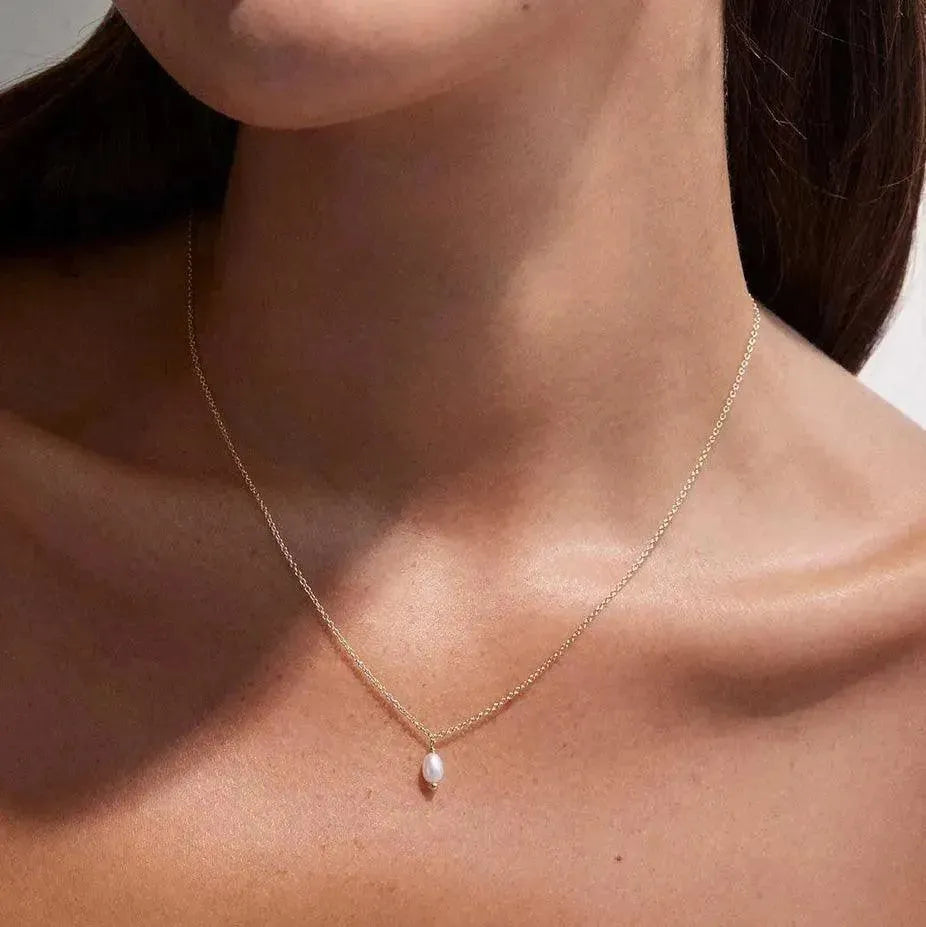 Lucia Rice Pearl 14k Gold Necklace - ELLA PALM