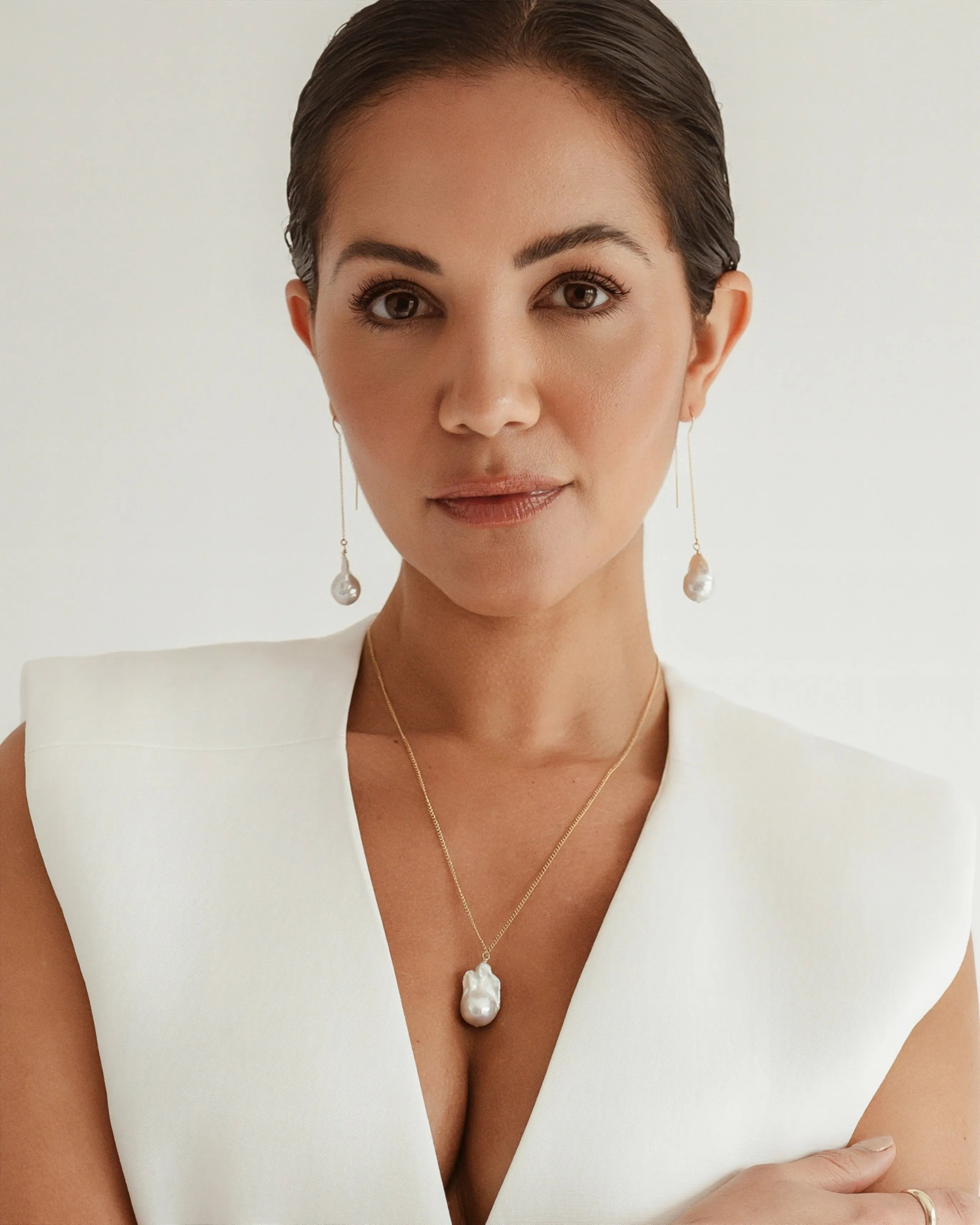 Gaia Baroque Pearl 14k Gold Necklace