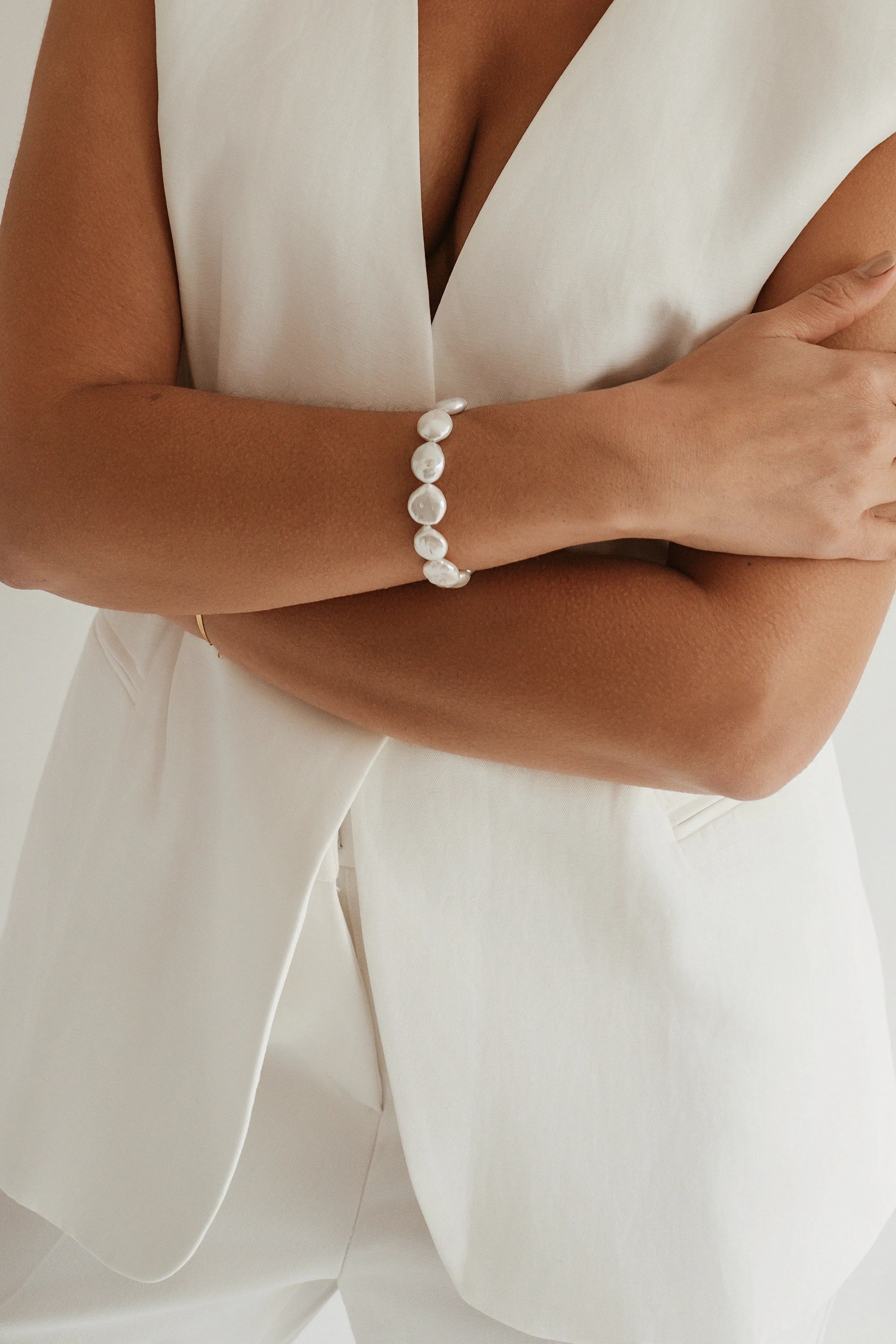 Layla Baroque Pearl 14k Gold Bracelet