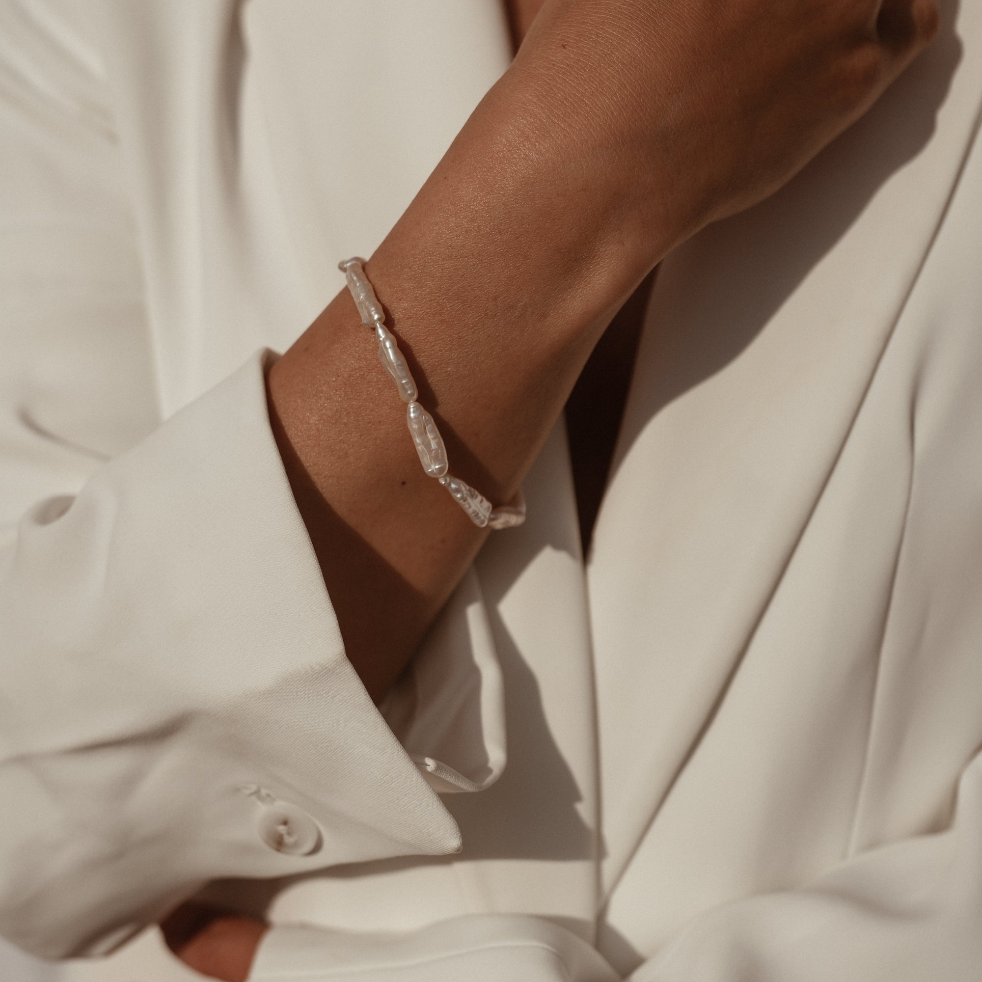 Eloise Biwa Pearl Beaded 14k Gold Bracelet