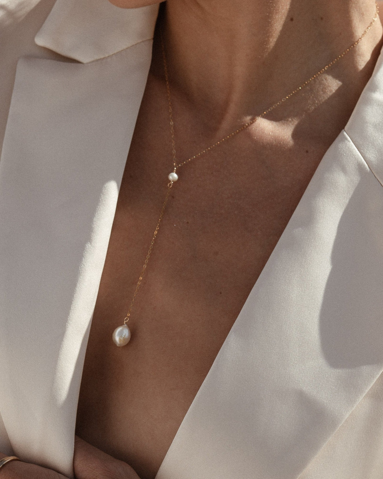 Alexandra Baroque Pearl 14k Gold Y Necklace