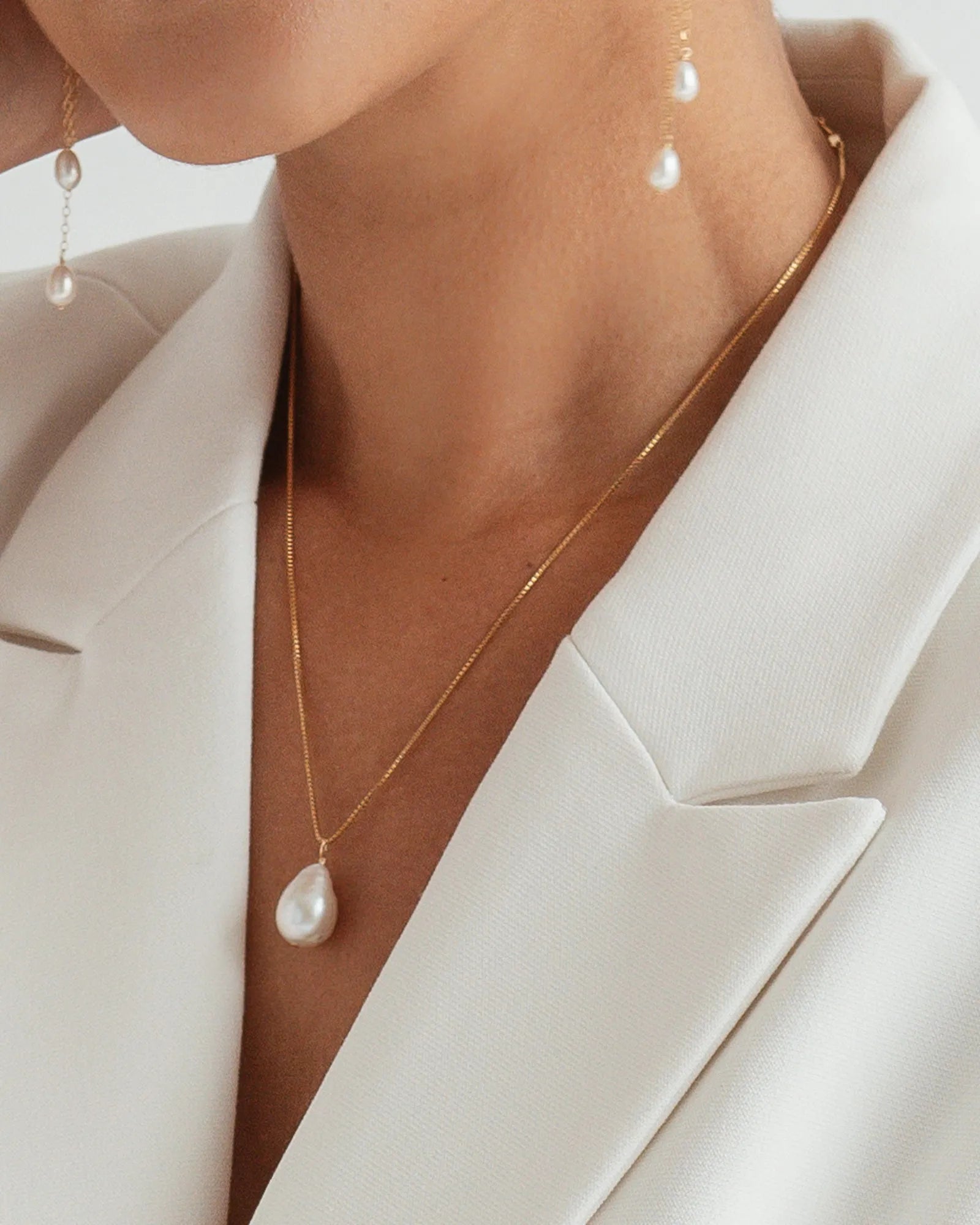 Eva Baroque Pearl 14k Gold Necklace