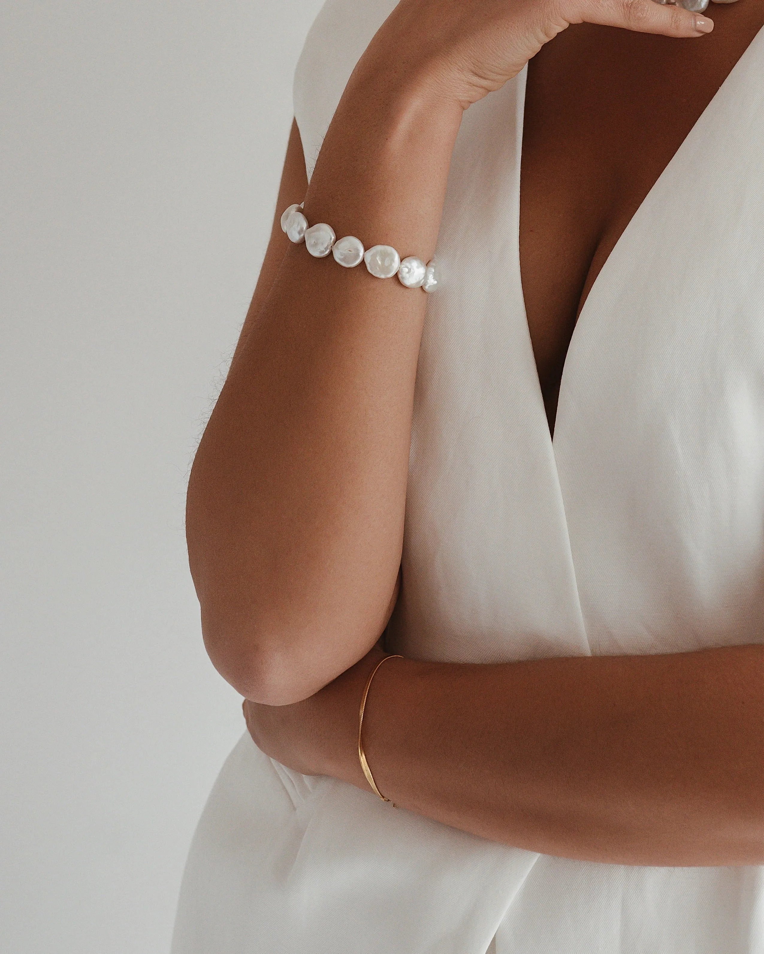Layla Baroque Pearl 14k Gold Bracelet