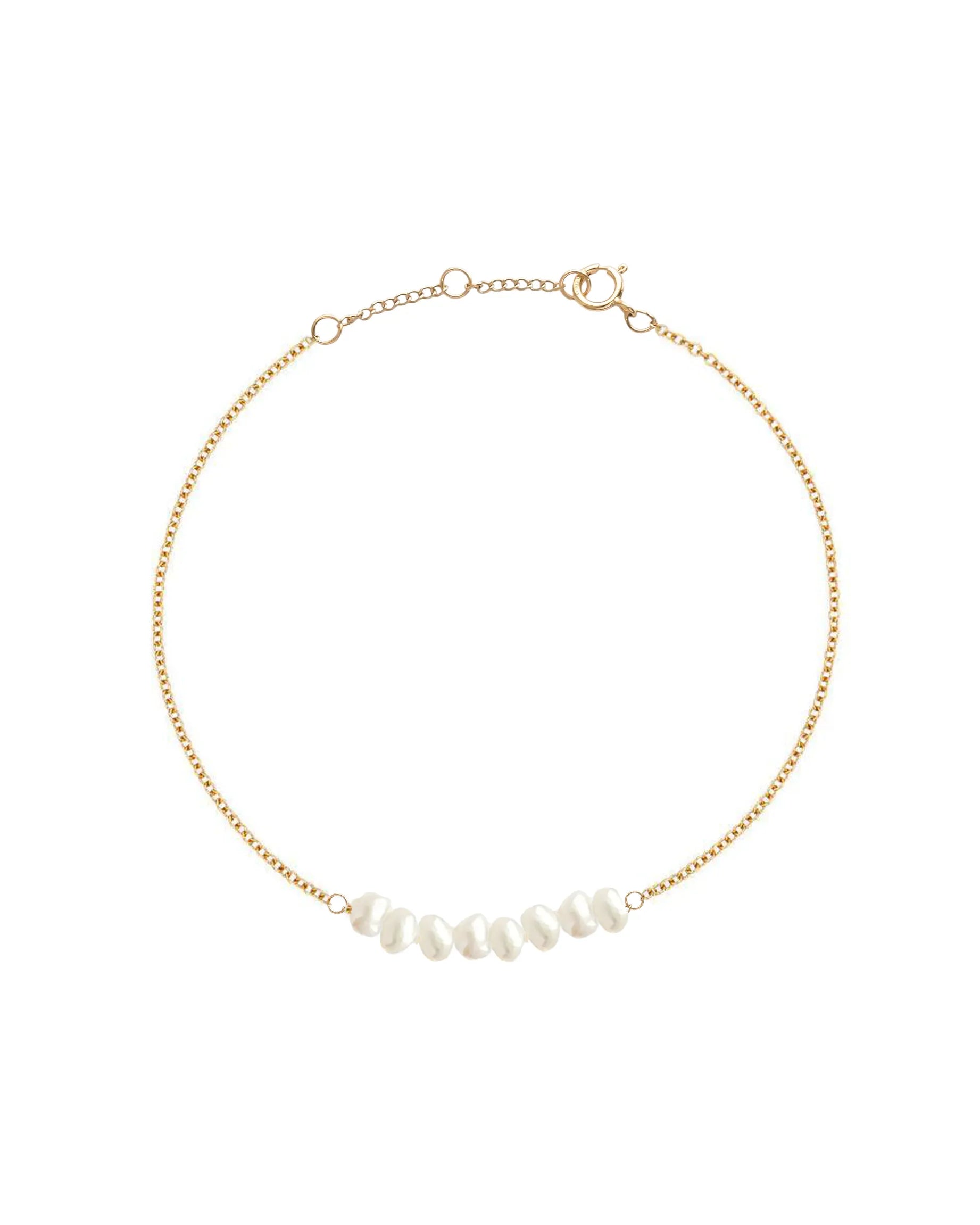 Cassis Keshi Pearl 14k Gold Fine Cluster Bracelet