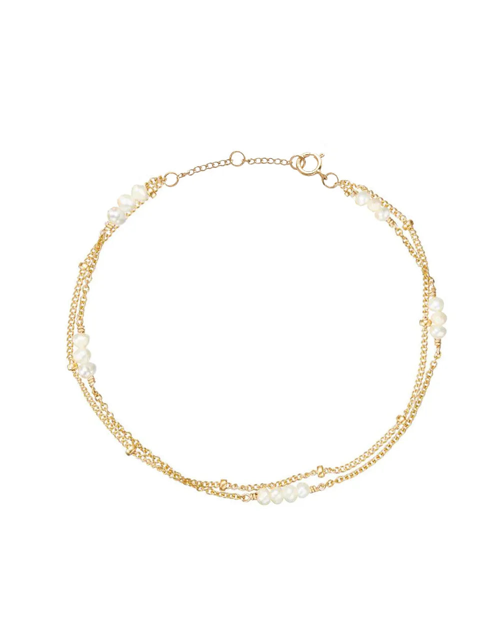 Tessa Layered Seed Pearl 14k Gold Fine Bracelet