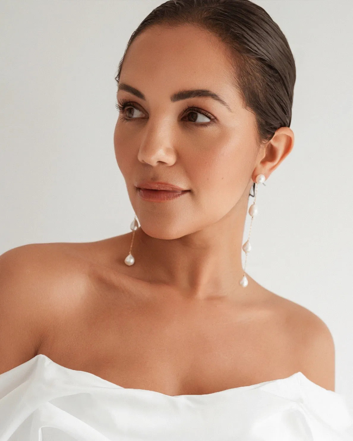 Eva Baroque 4 Pearl Drop 14k Gold Earrings