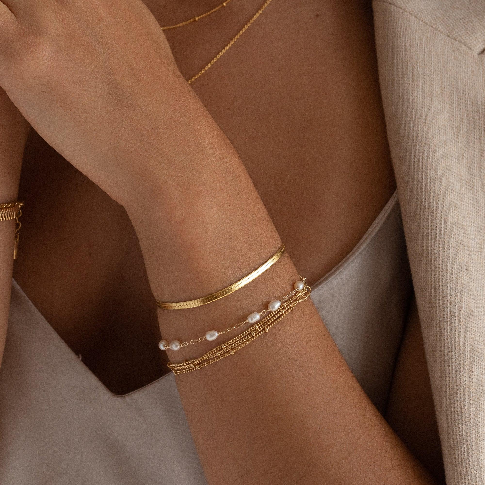 Alexandra Pearl 14k Gold Bracelet - ELLA PALM