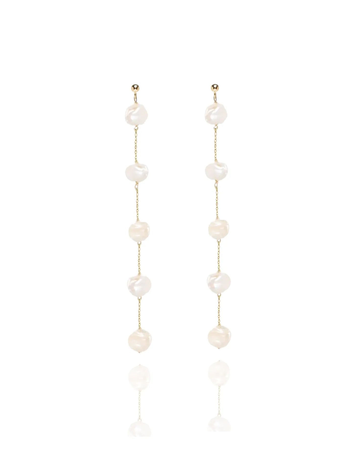 Cassis Keshi Pearl 14k Gold Drop Earrings