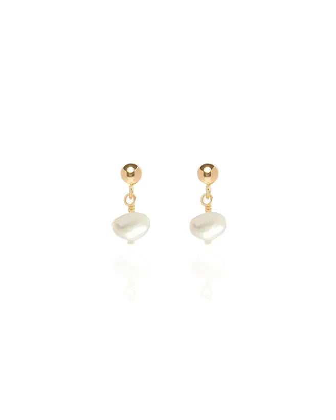 Cassis 14k Gold Keshi Pearl Single Studs
