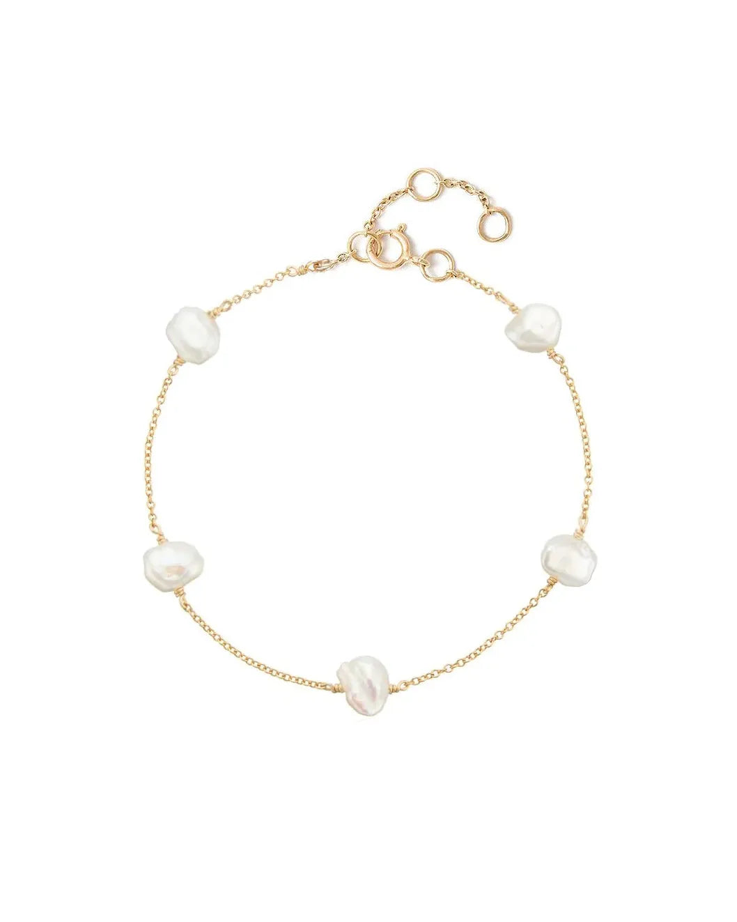 Cassis Keshi Pearl 14k Gold Bracelet