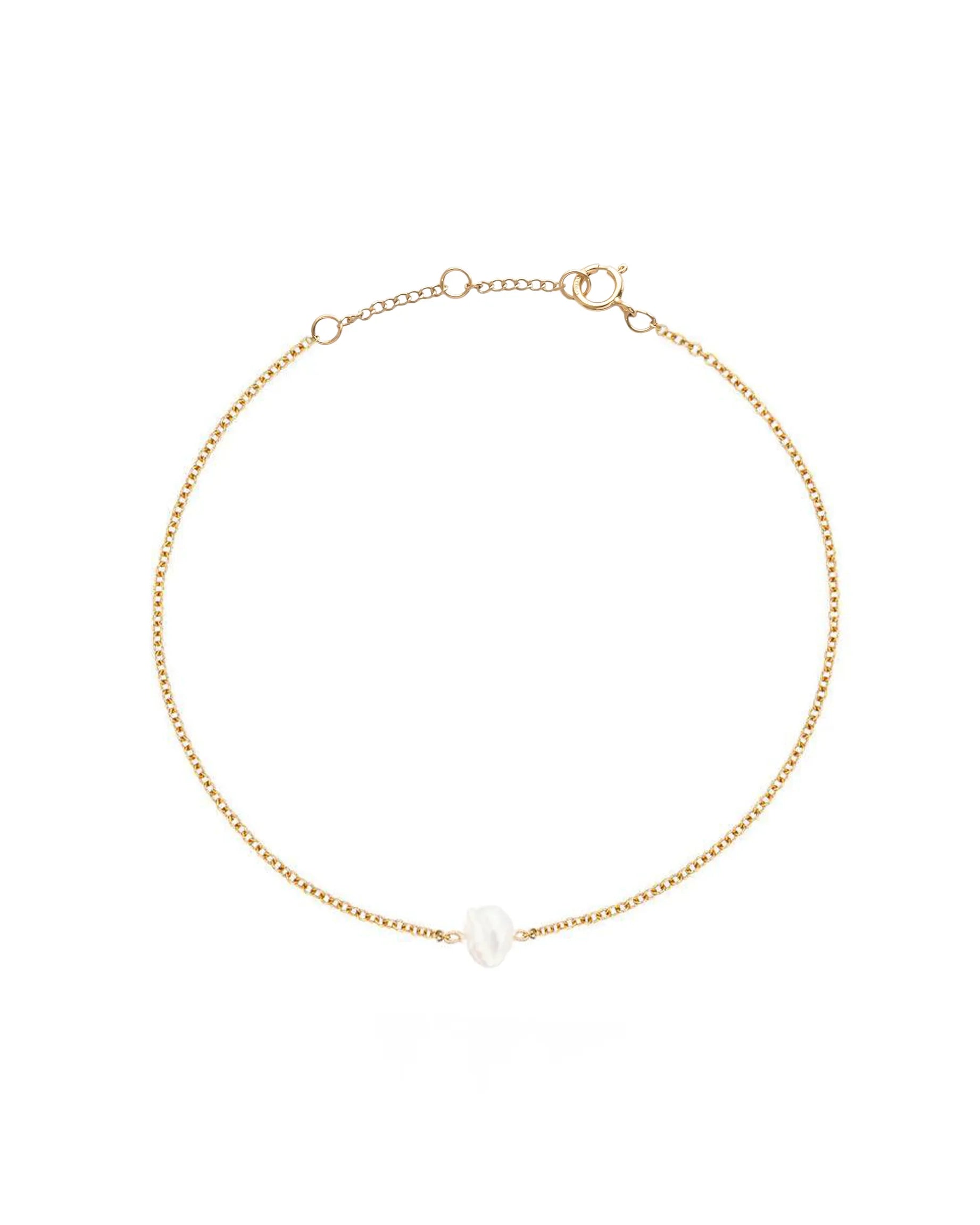 Cassis Single Keshi Pearl 14k Gold Fine Bracelet