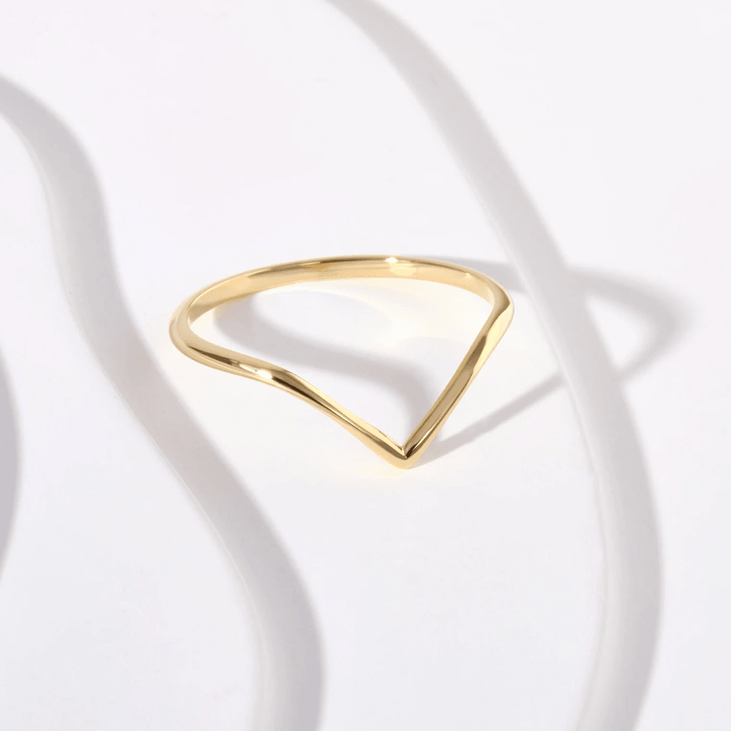 Chevron Solid Gold Ring - ELLA PALM