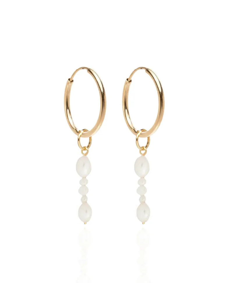 Coast Baroque Pearl Sleeper 14k Gold Hoops