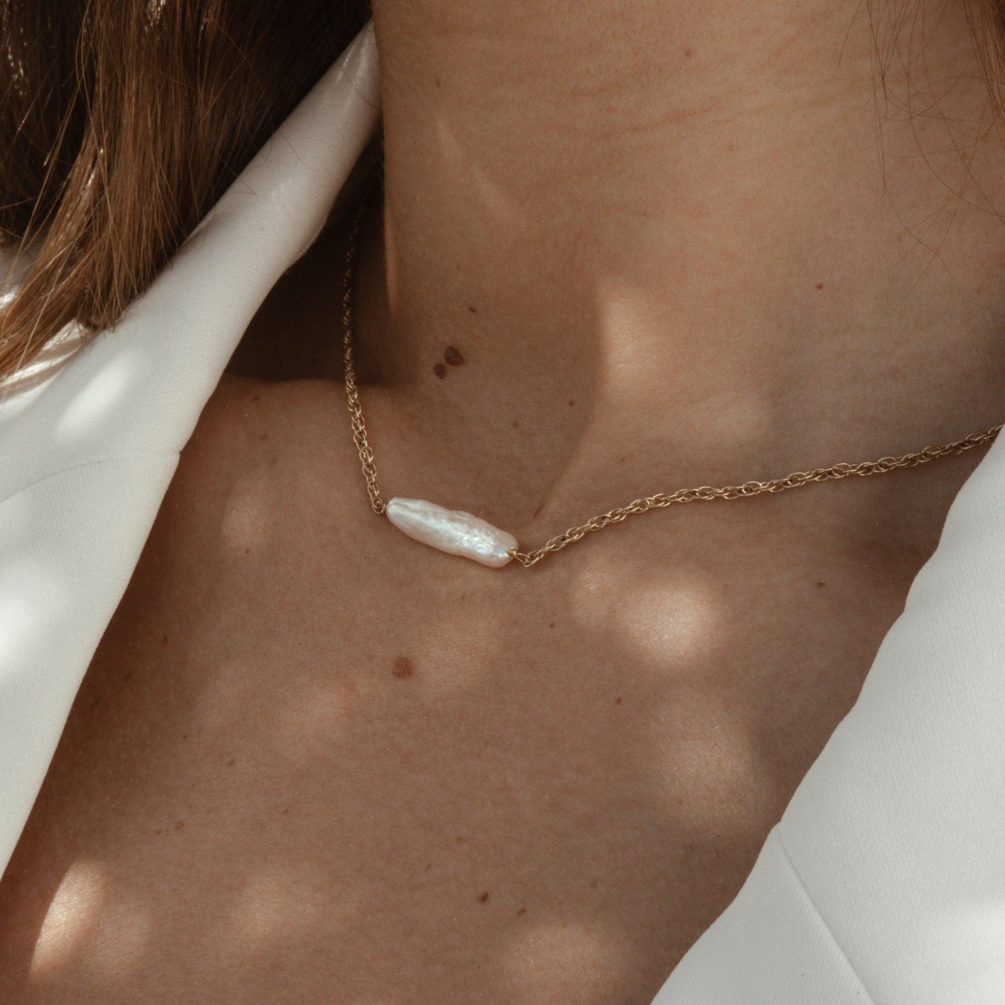 Eloise Biwa Pearl 14k Gold Necklace - ELLA PALM