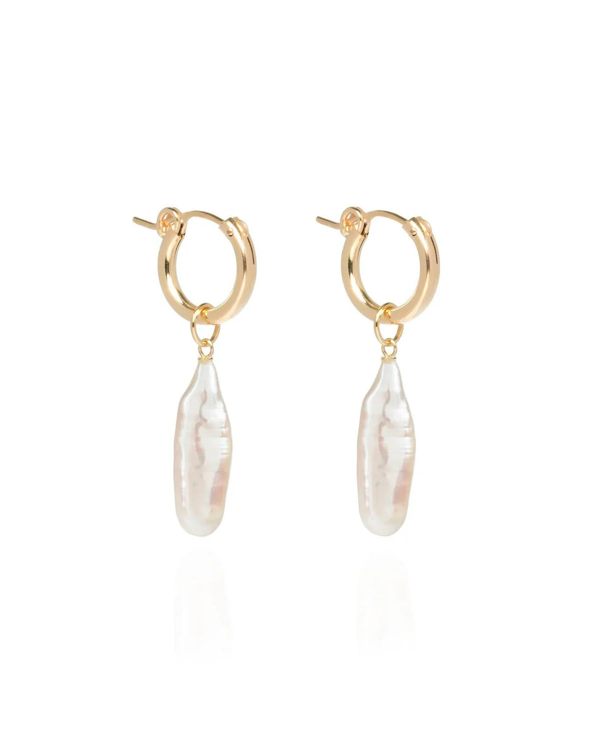 Eloise Biwa Pearl 14k Gold Huggie Hoops - 12mm