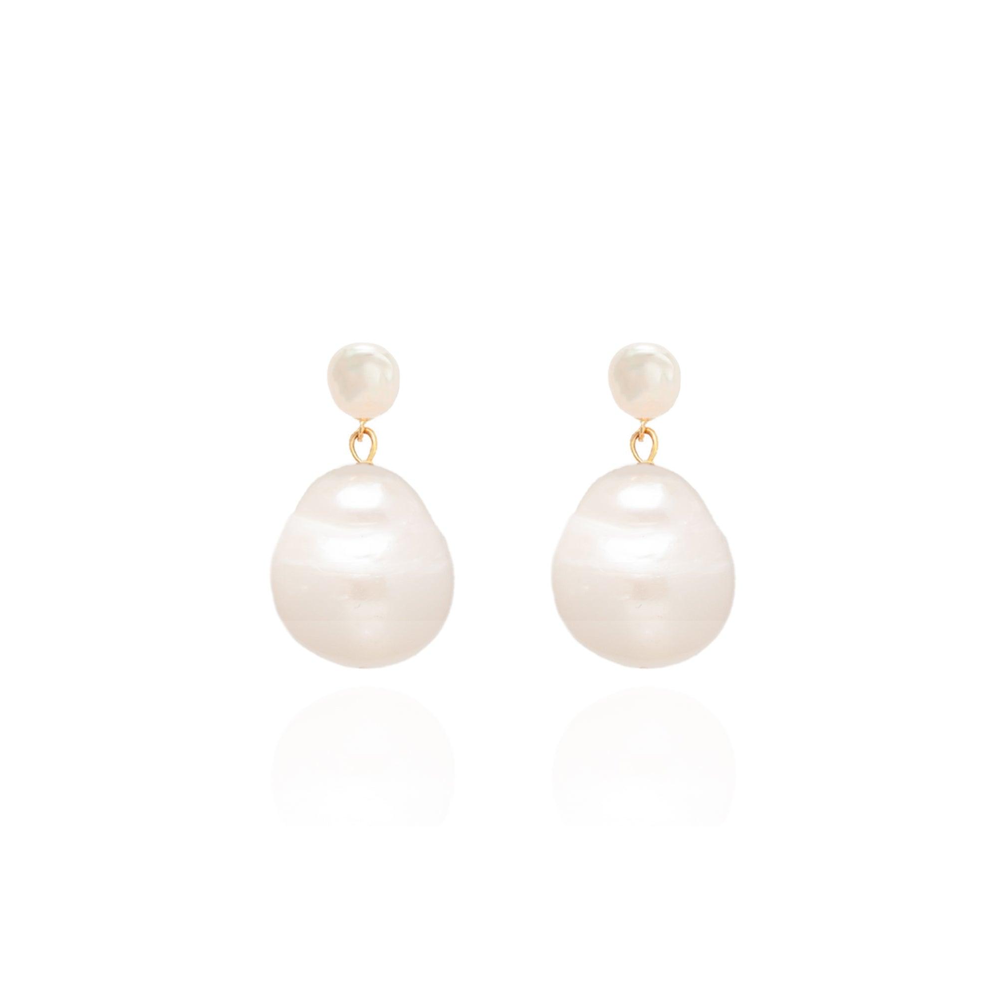 Eve Baroque Pearl 14k Gold Earrings - ELLA PALM