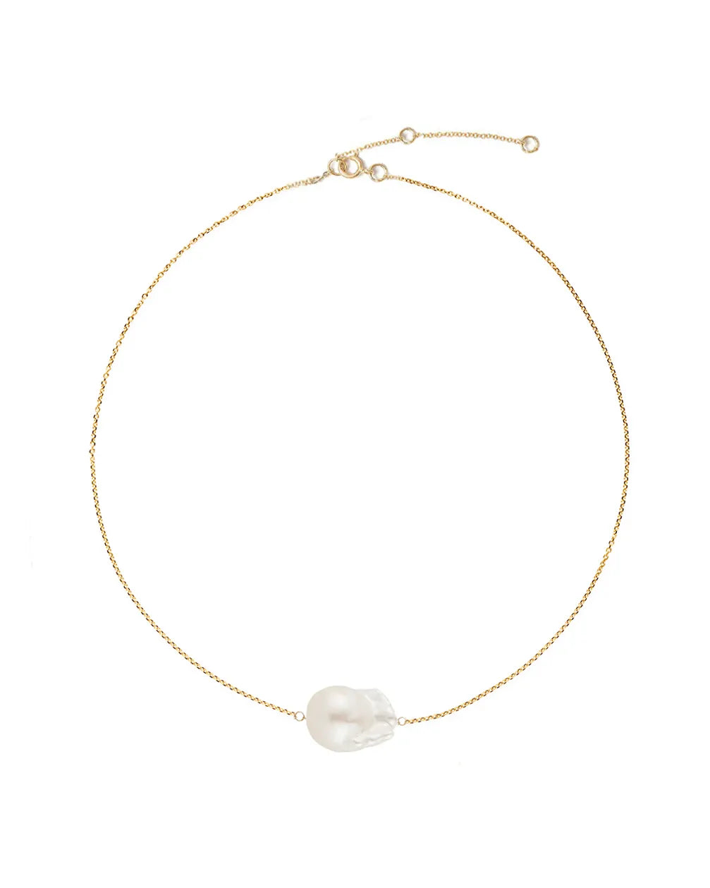 Gaia Baroque Pearl 14k Gold Fine Necklace