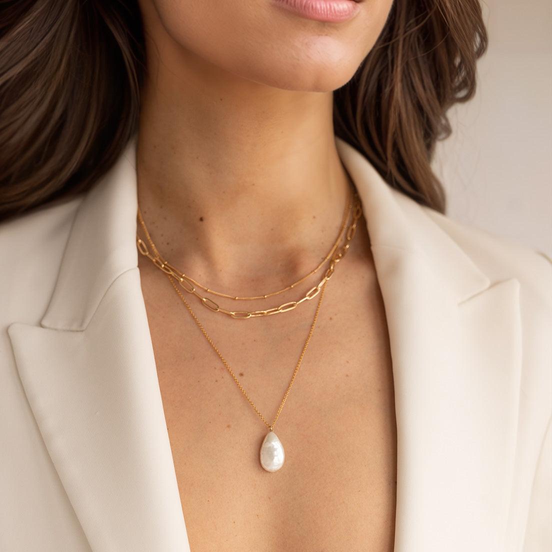 Kira Beaded 14k Gold Necklace - ELLA PALM