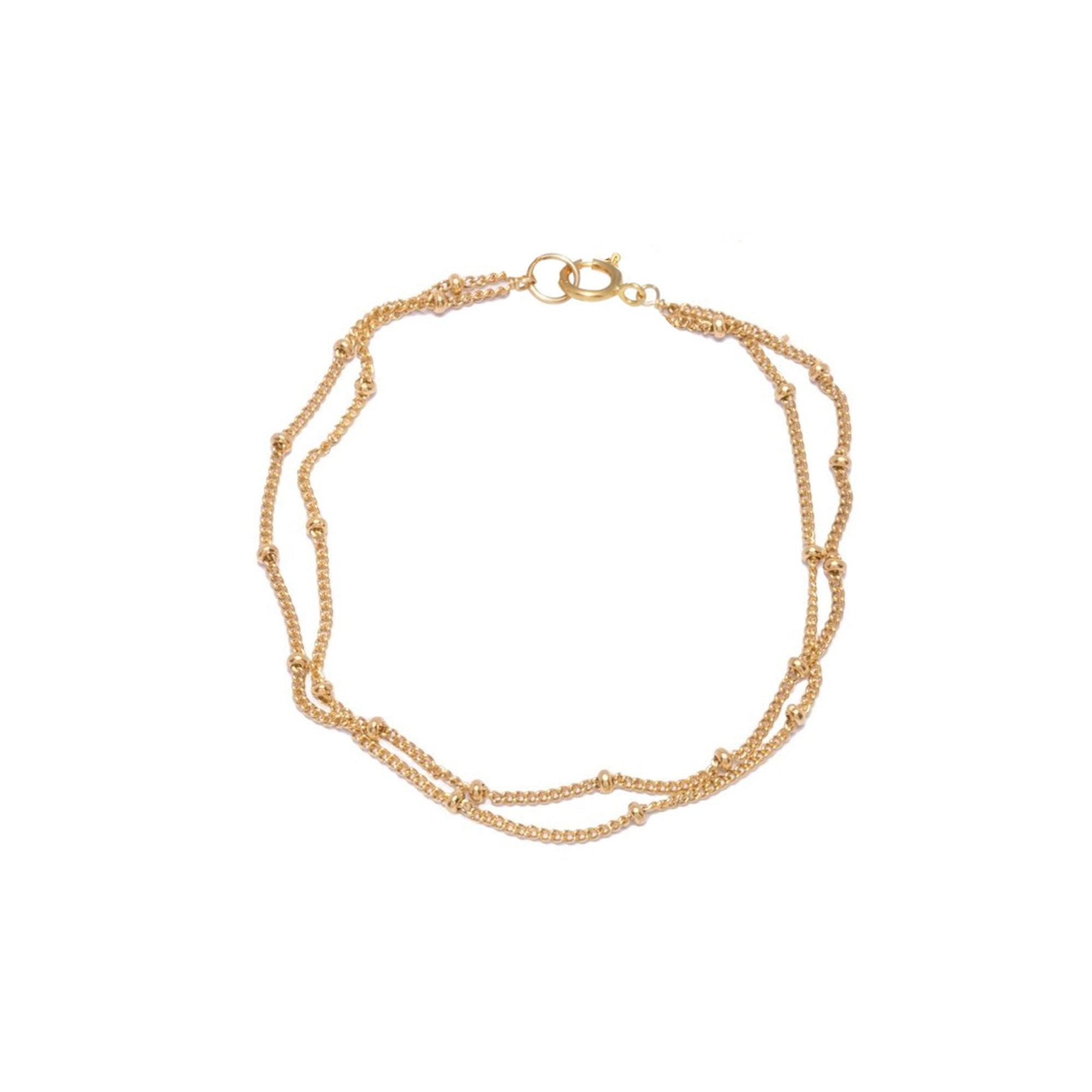 Kira Layered Beaded 14k Gold Bracelet - ELLA PALM