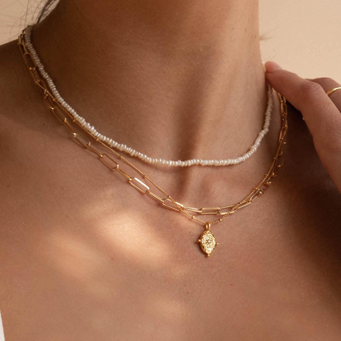 Lani Seed Pearl 14k Gold Necklace - ELLA PALM