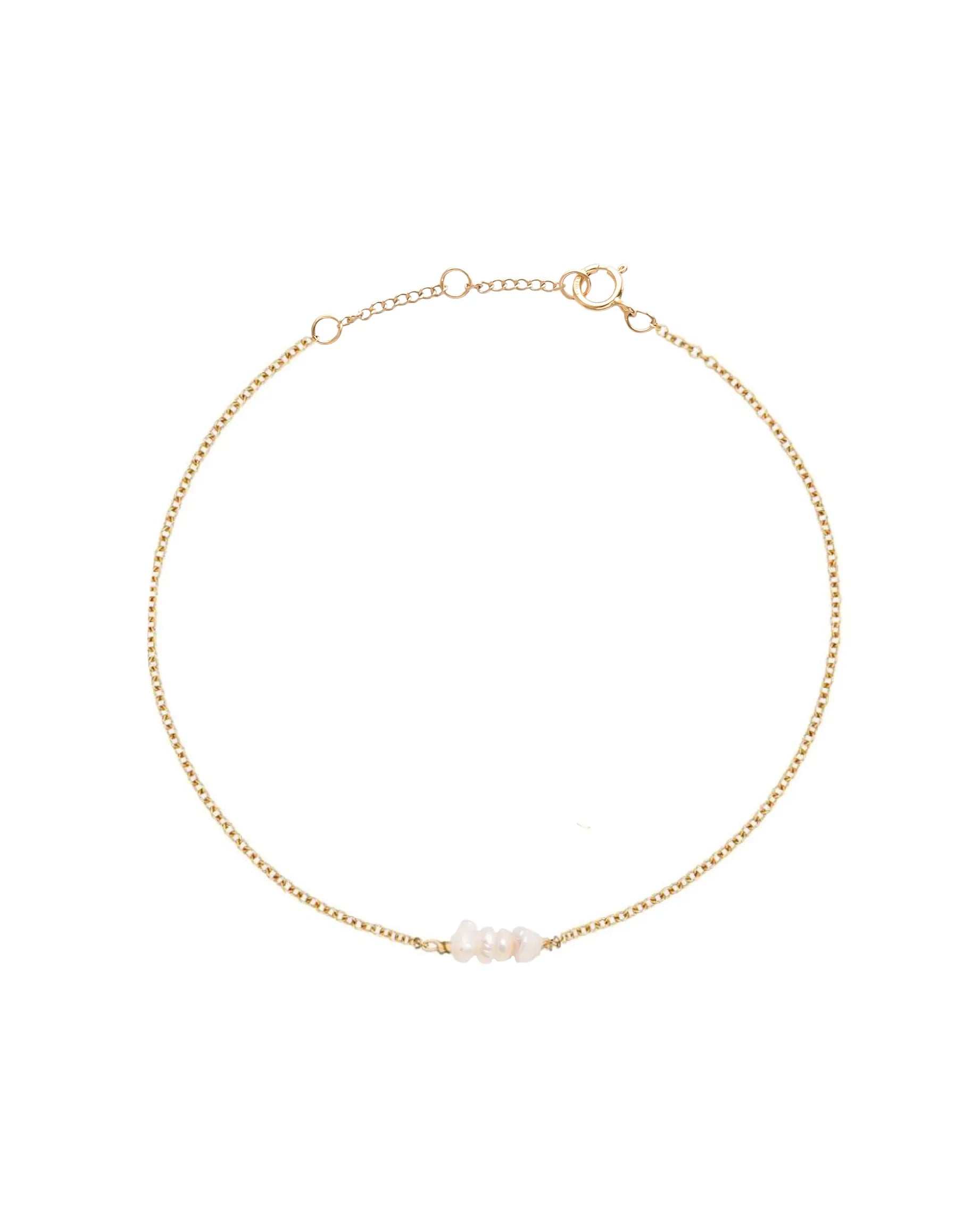 Leona Keshi Pearl 14k Gold Cluster Fine Bracelet