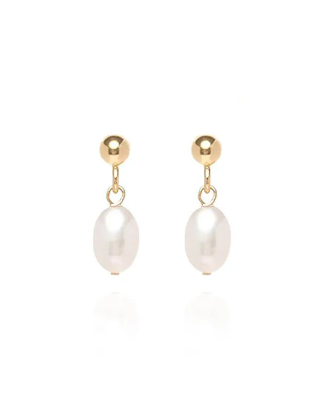 Lucia Rice Pearl 14k Gold Studs
