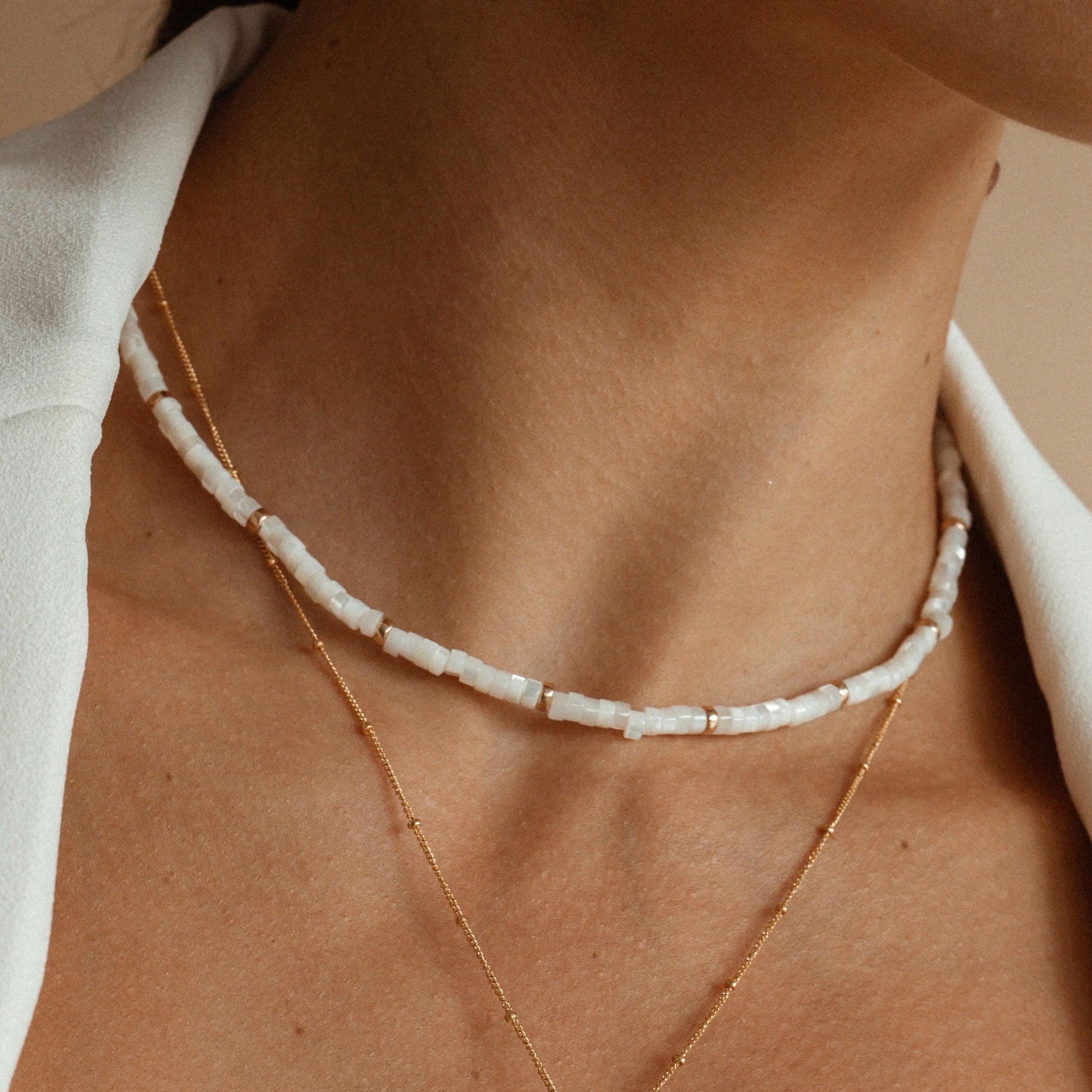 Maiya Mother Of Pearl Gold Necklace - ELLA PALM