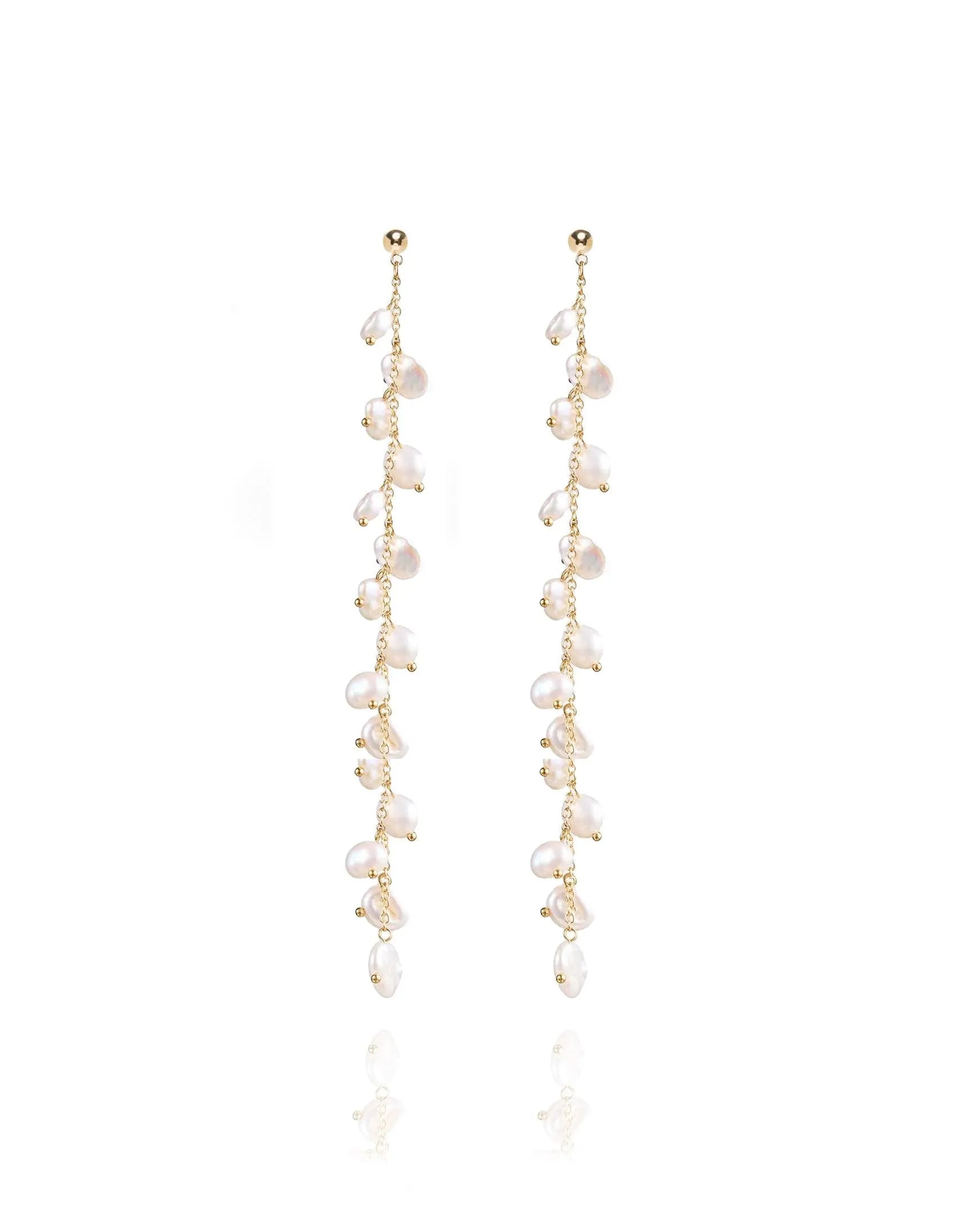 Milana Keshi Pearl Gold Earrings - ELLA PALM