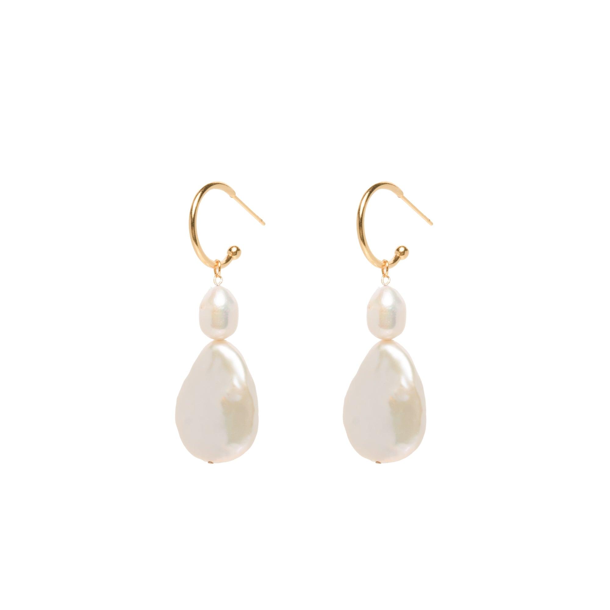 Milos Pearl 14k Gold Earrings - ELLA PALM