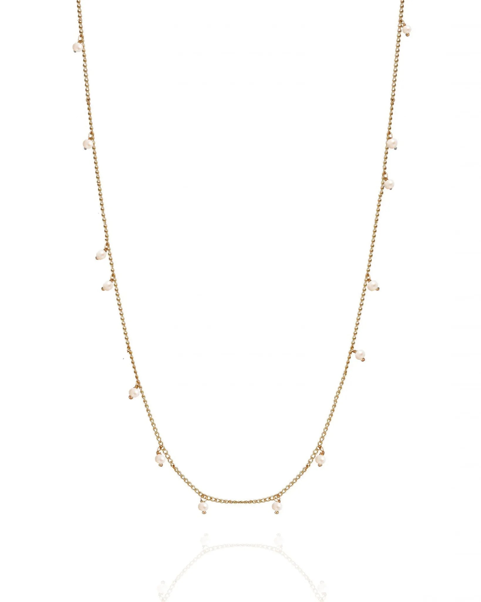 Pearl Scatter 14k Gold Necklace