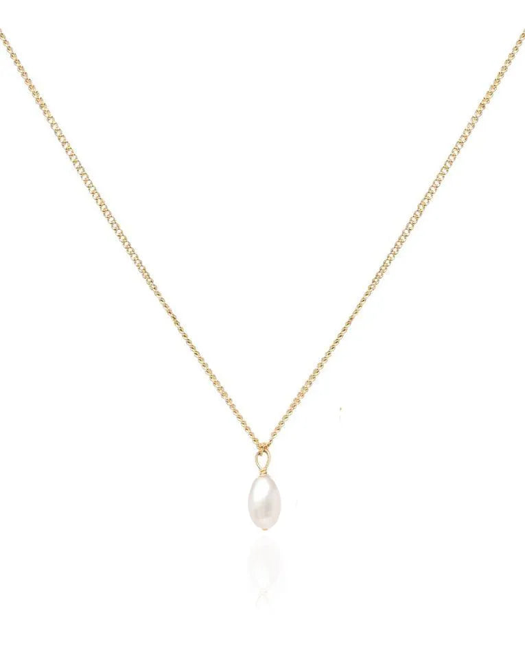 Lucia Rice Pearl 14k Gold Necklace