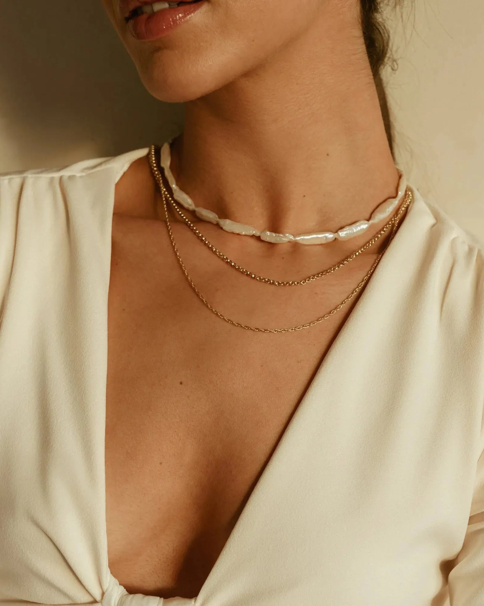 Tara 14k Gold Layering Necklace Set