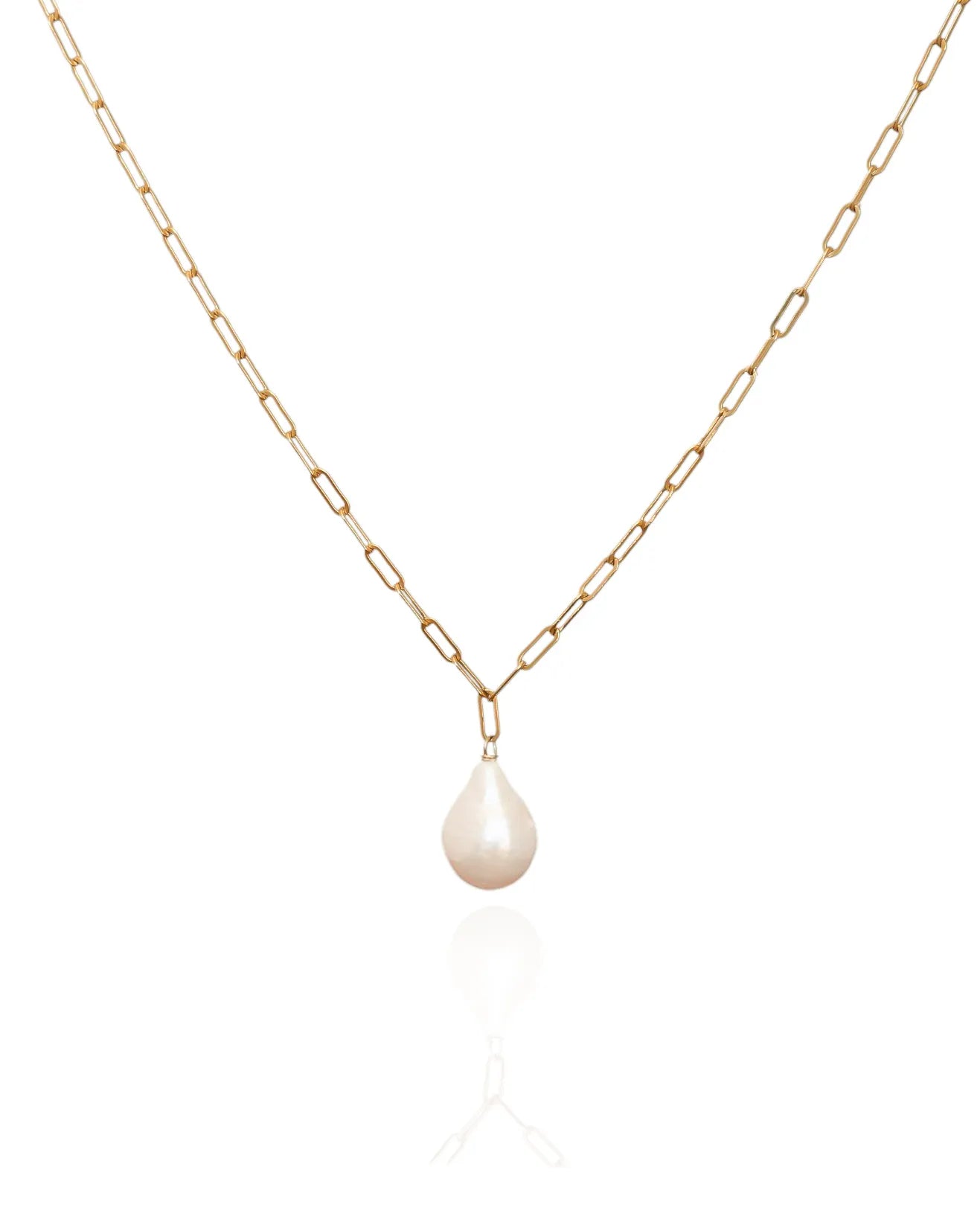 Salma Baroque Pearl 14k Gold Chain Necklace