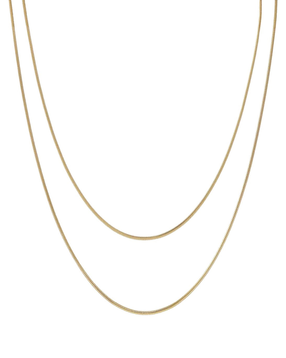 Sura Layered Snake Chain 14k Gold Necklace