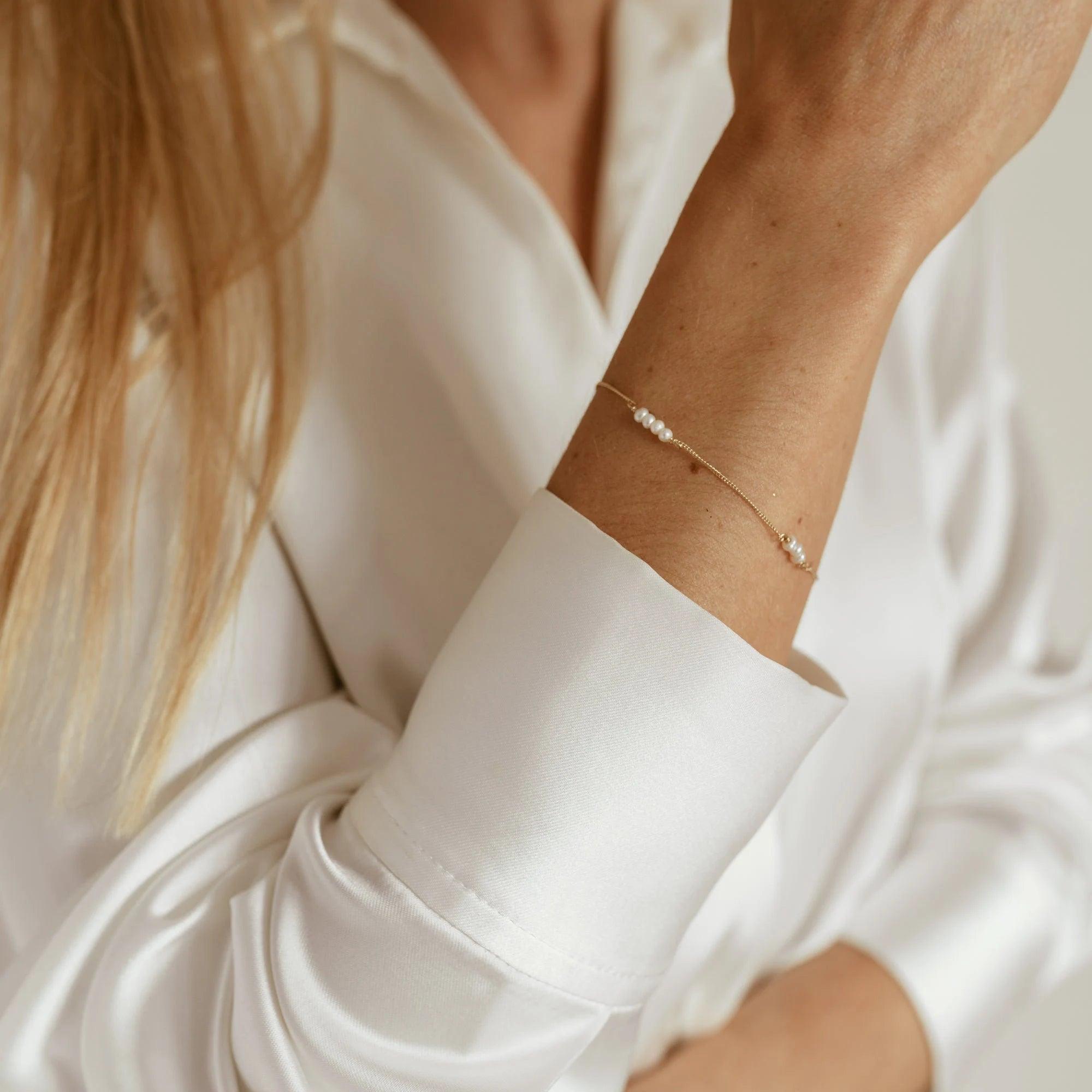 Tessa Pearl 14k Gold Bracelet - ELLA PALM