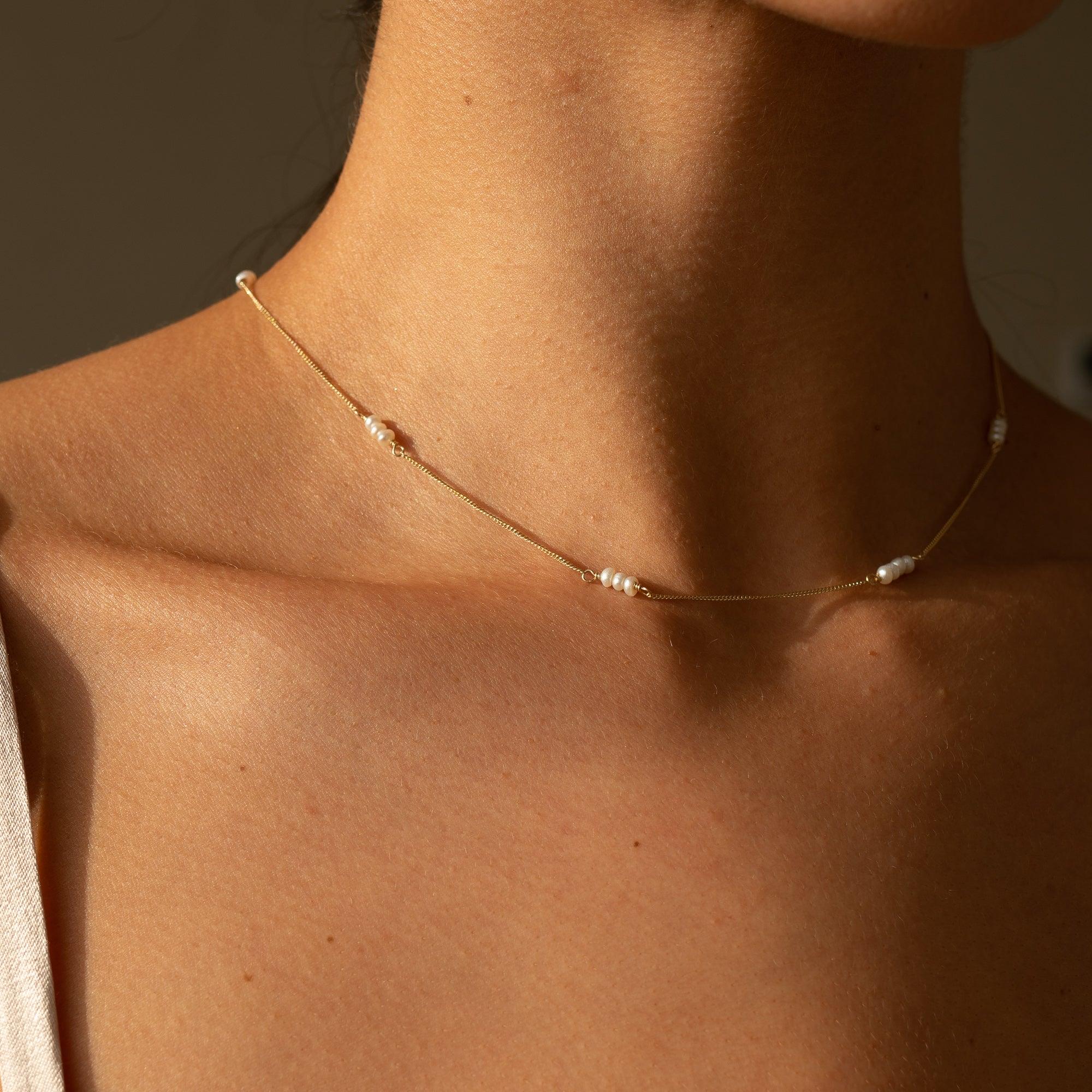 Tessa Pearl 14k Gold Necklace - ELLA PALM