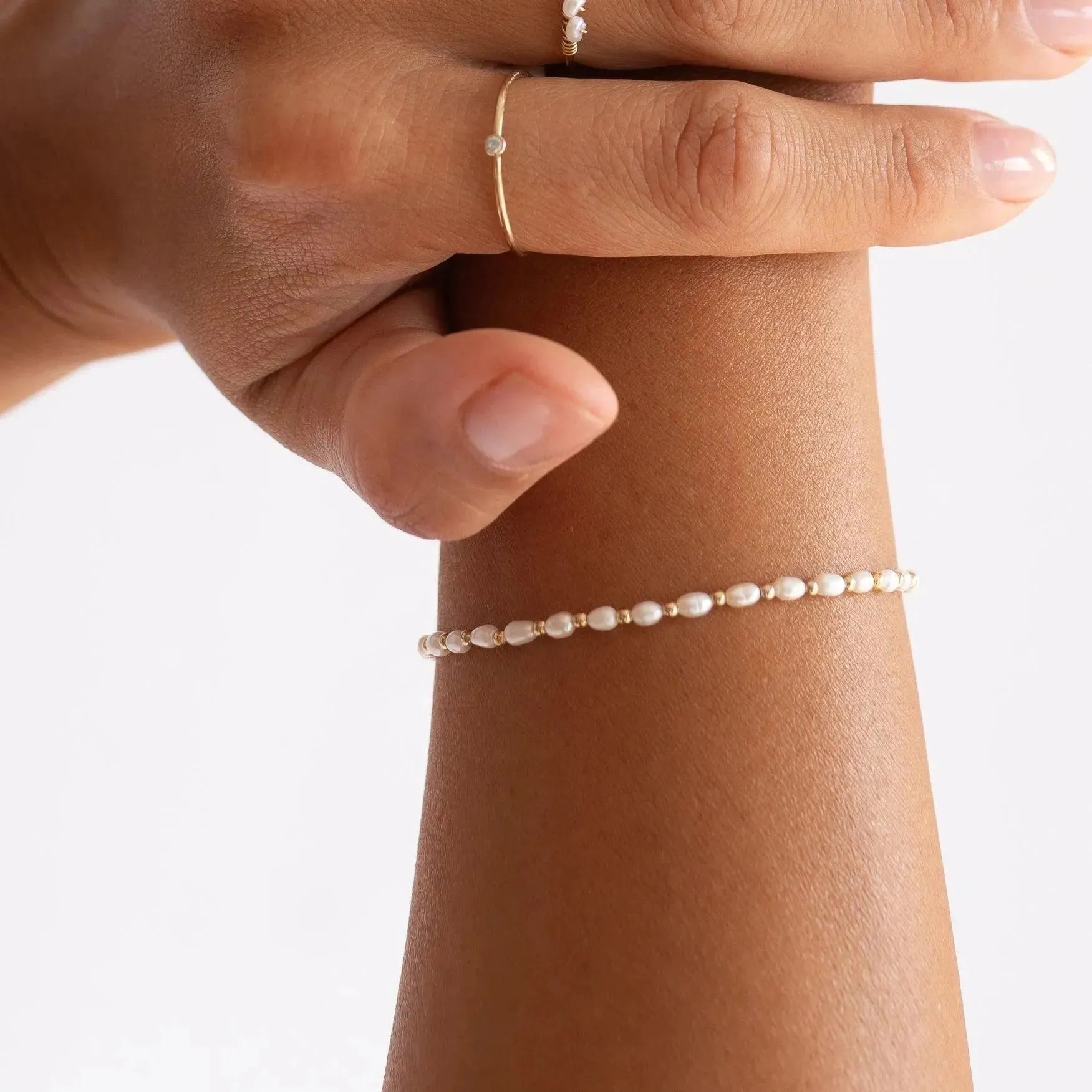 Vacation Pearl 14k Gold Beaded Bracelet - ELLA PALM