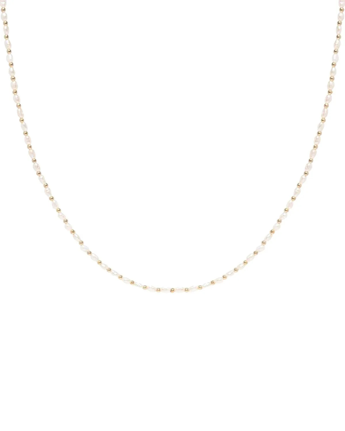 Vacation Pearl 14k Gold Beaded Necklace - ELLA PALM