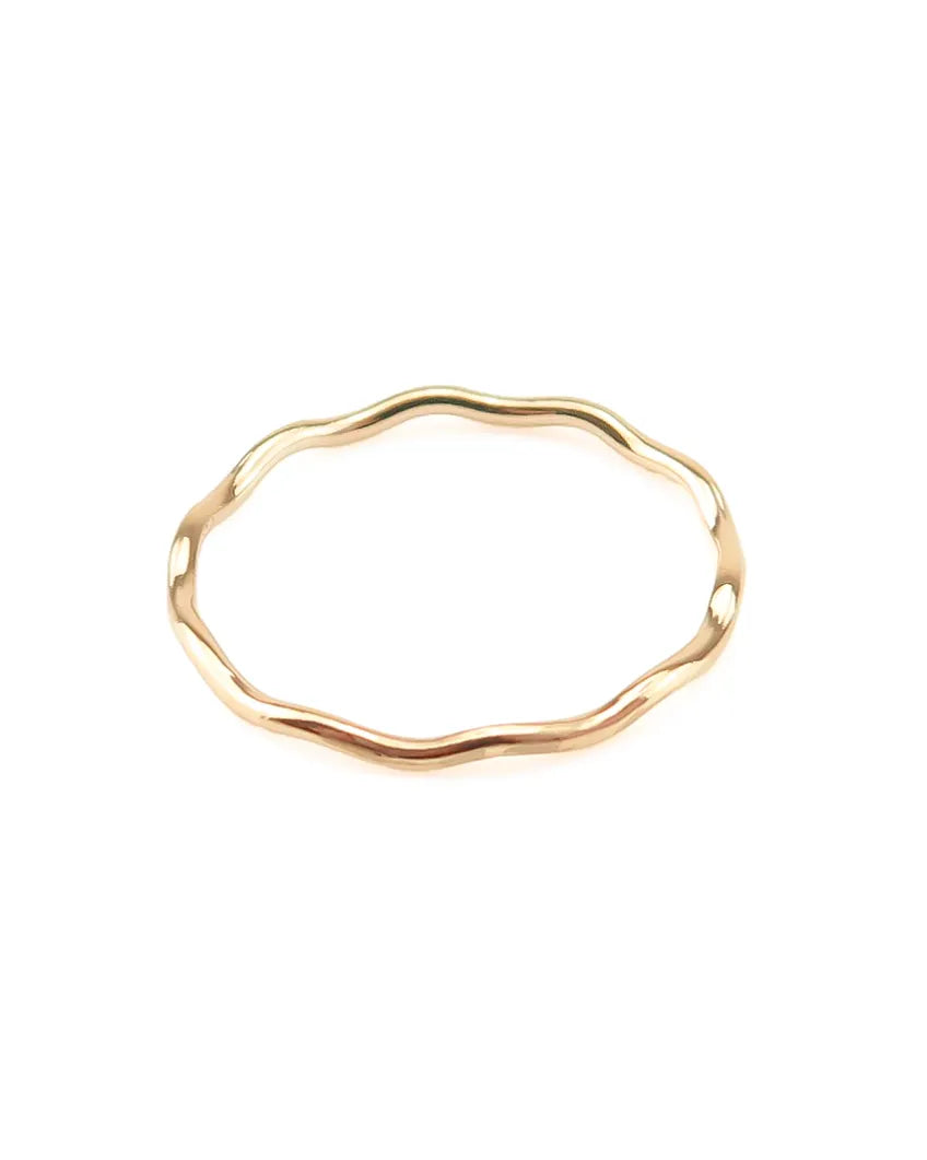 Wave 14k Gold Stacking Ring