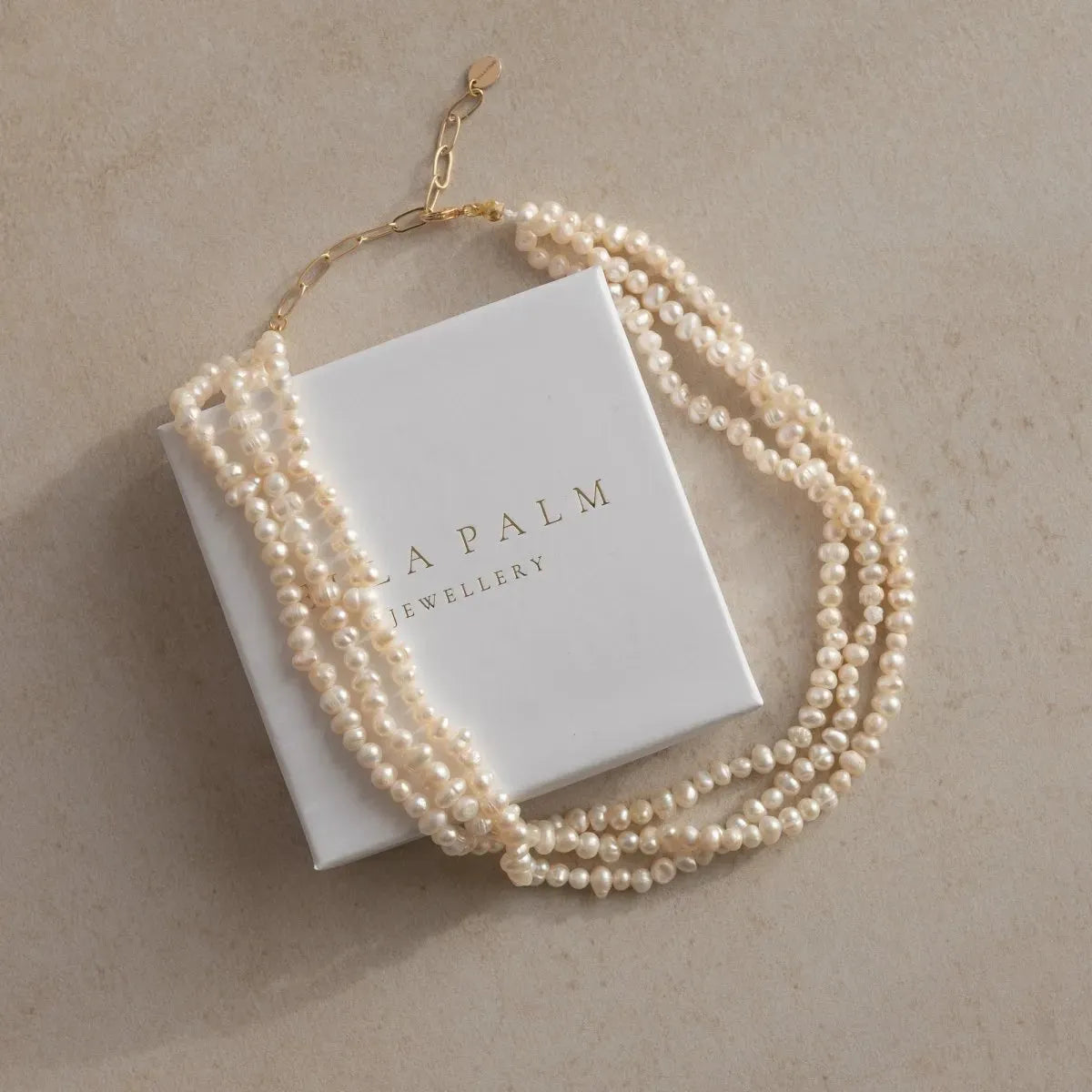 Gia Pearl Layered 14k Gold Necklace - ELLA PALM