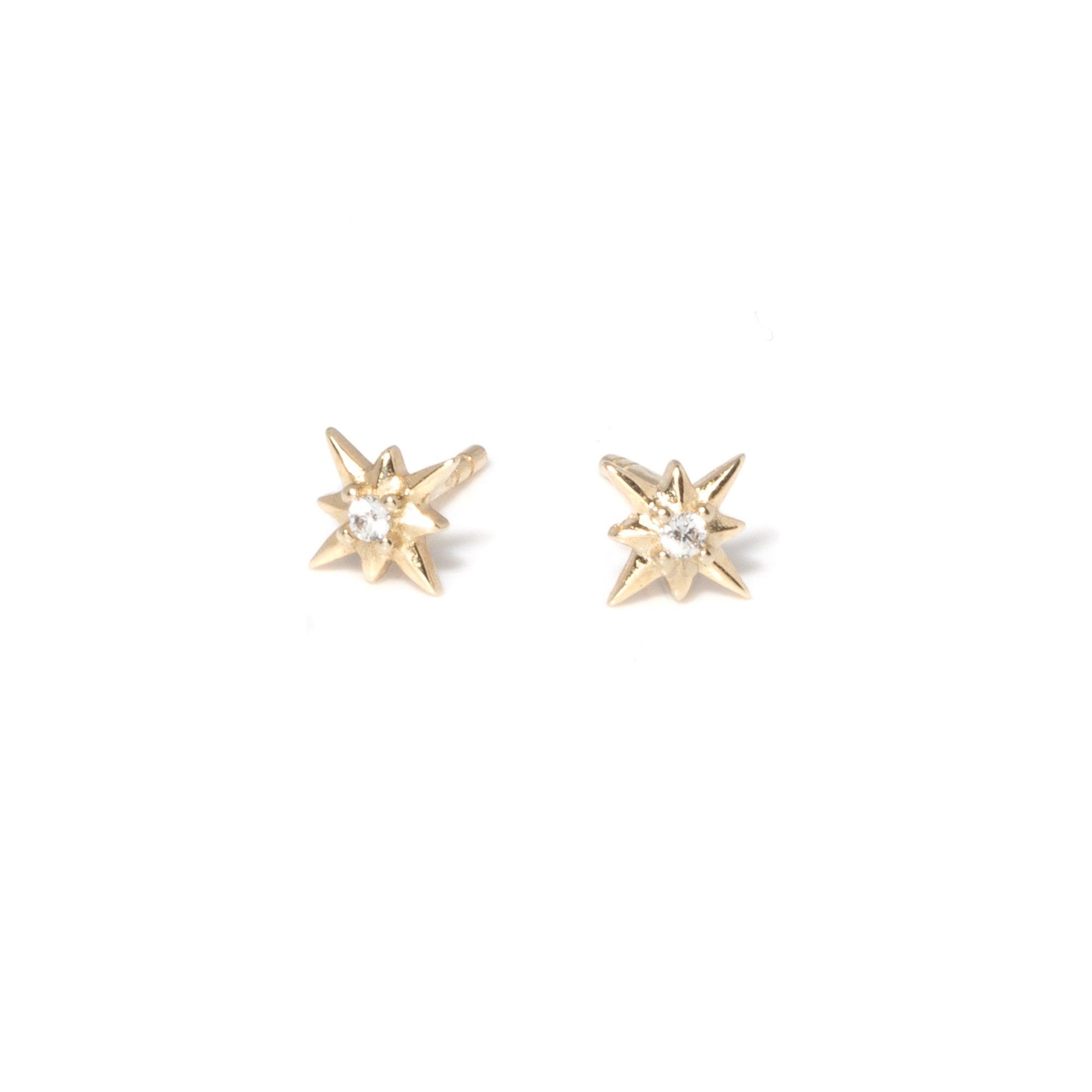 Celestial 9k Gold Stud Earrings - ELLA PALM