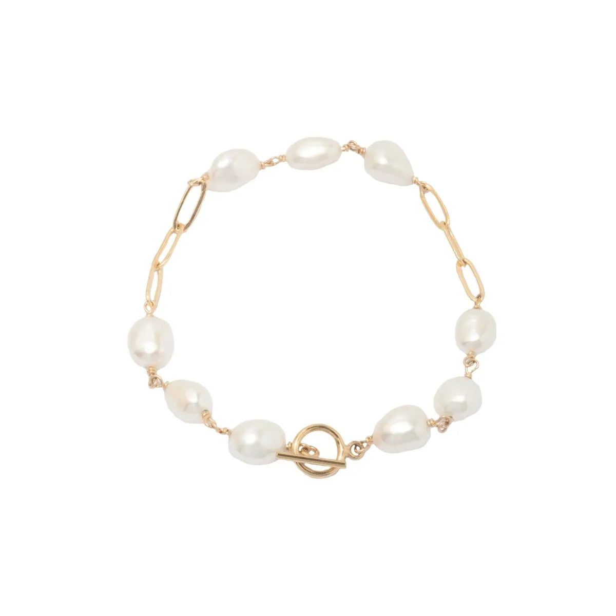Faridah Gold Baroque Pearl Bracelet - ELLA PALM